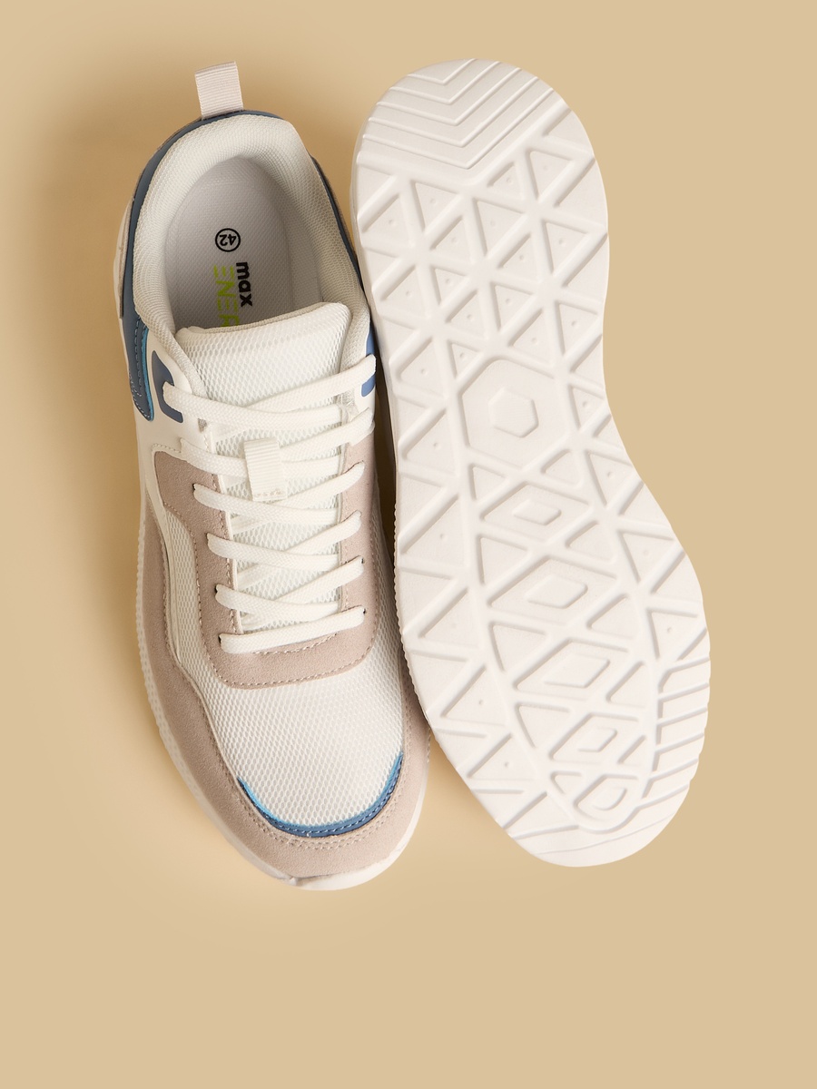 Panelled Lace-Up Sports Shoes
