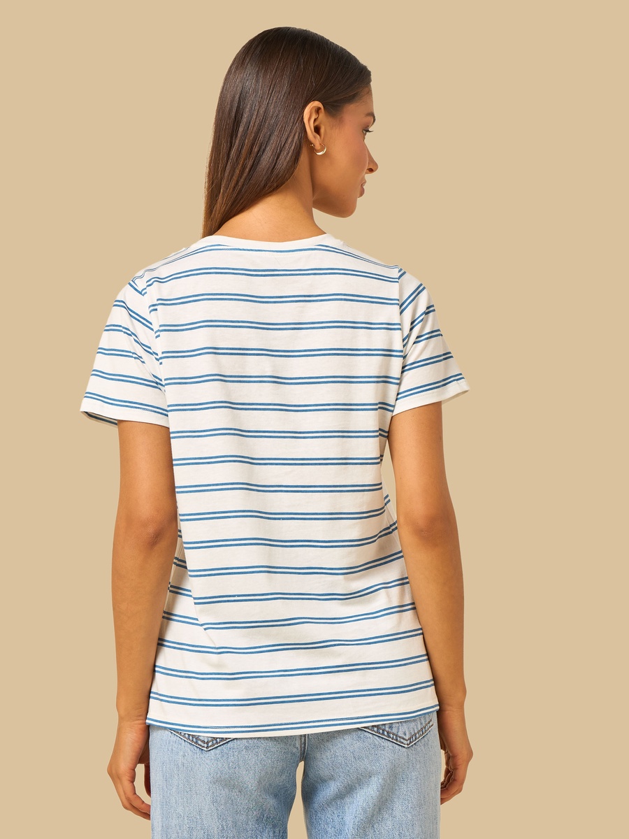Slogan Print Striped T-Shirt