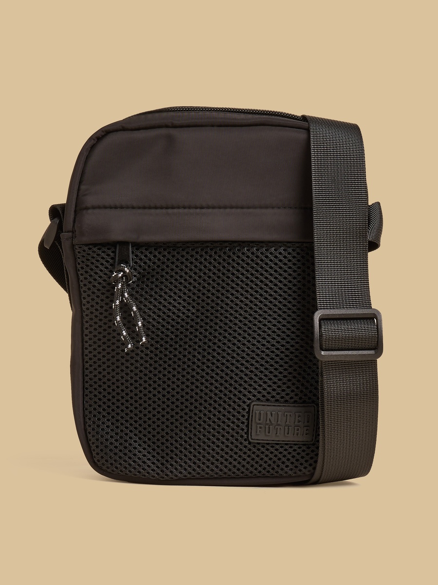 Mesh Panel Crossbody Bag