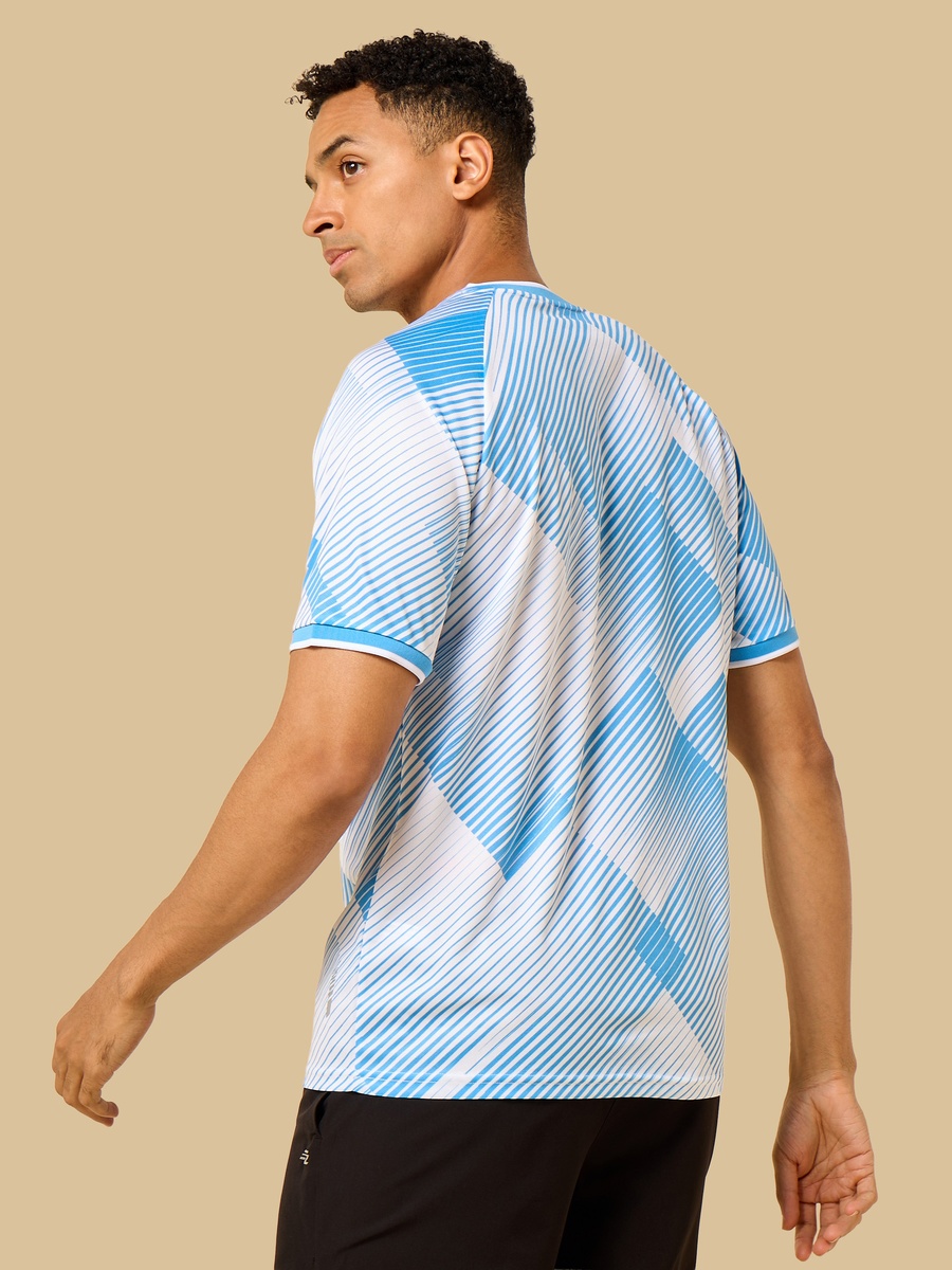 Brave Blues Print V Neck T-Shirt