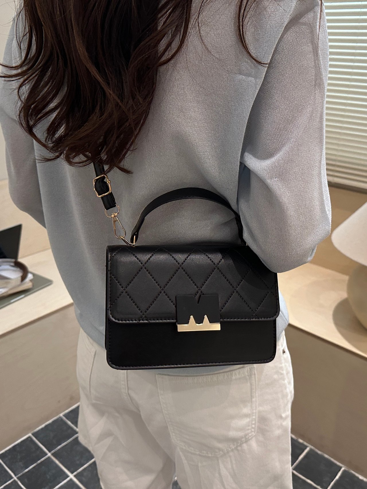Textured Flap Crossbody Bag