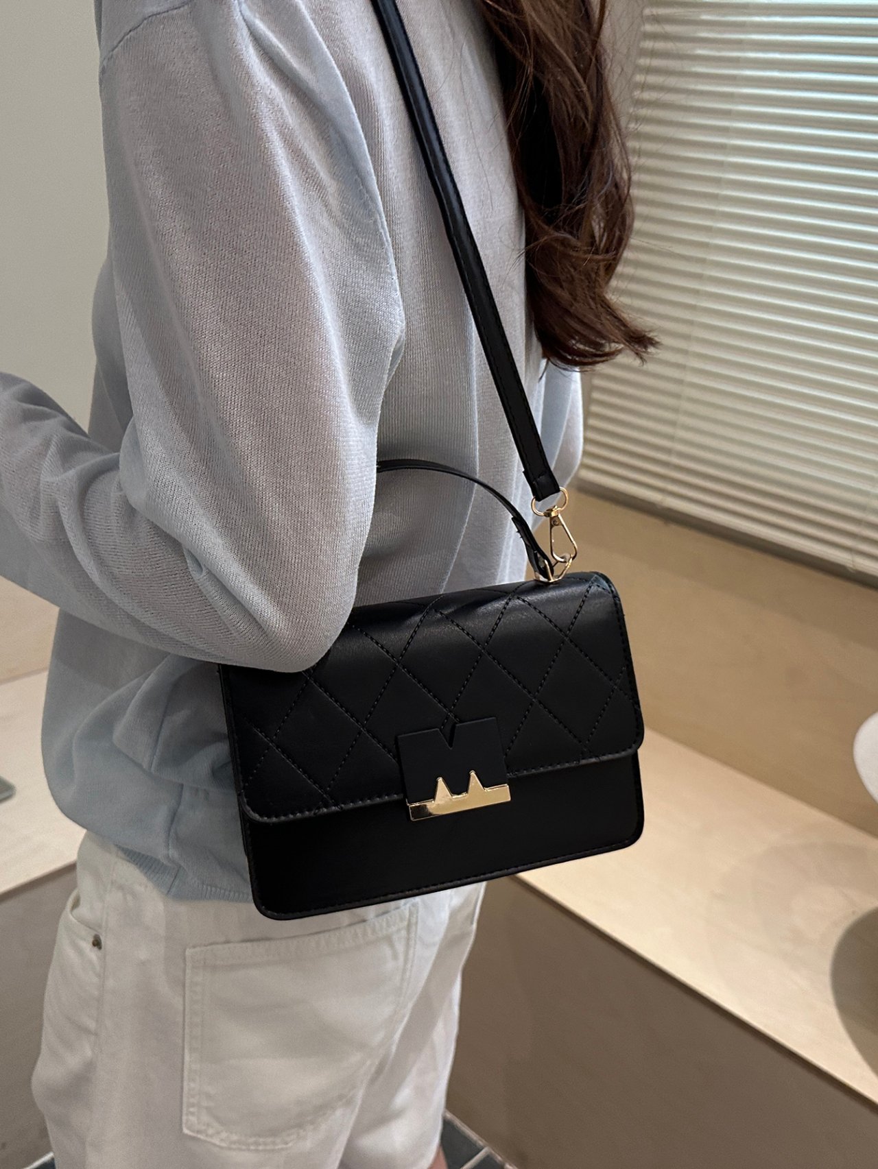 Textured Flap Crossbody Bag