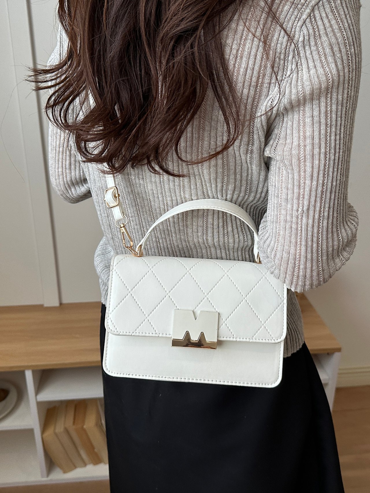 Textured Flap Crossbody Bag