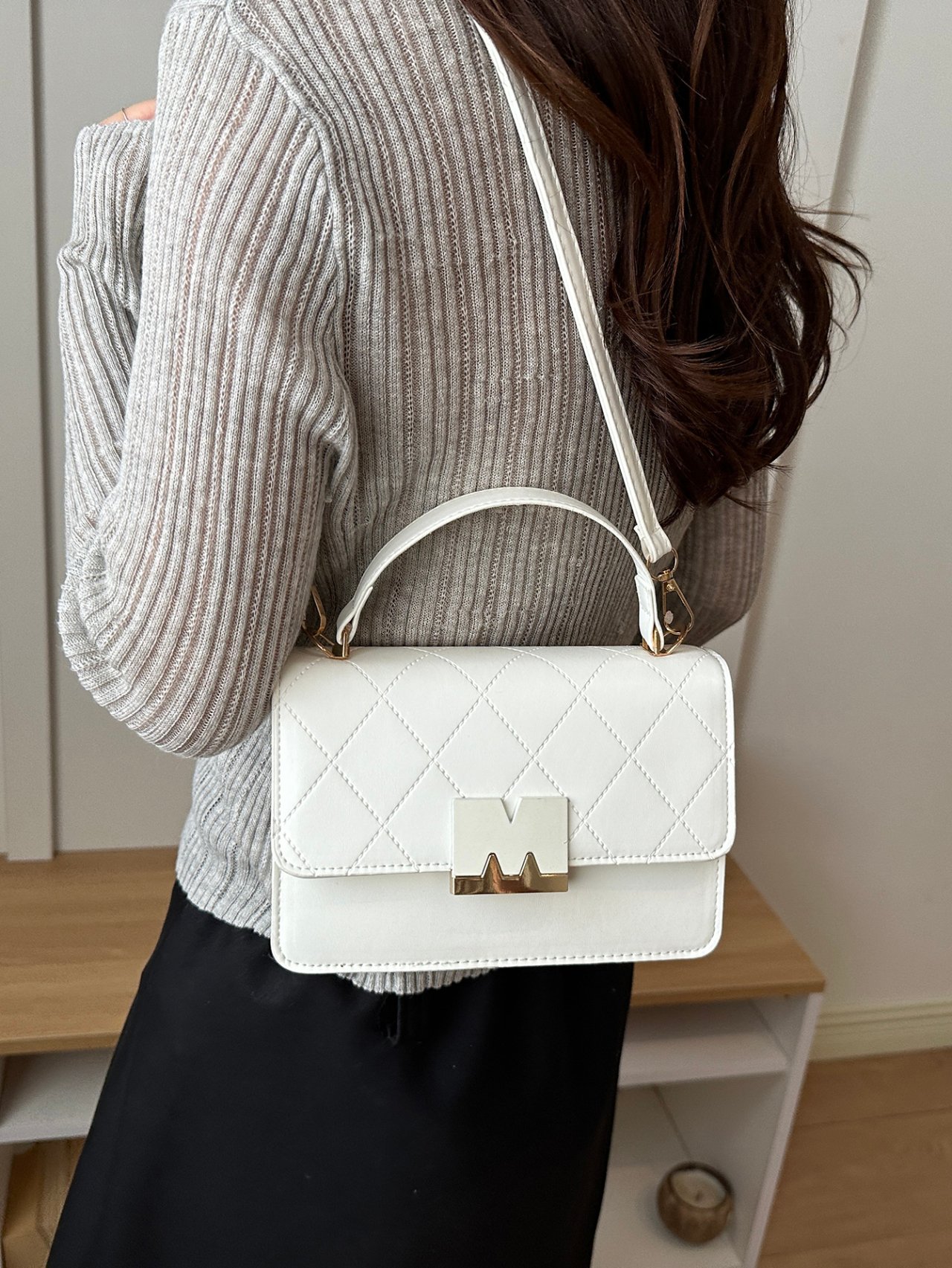 Textured Flap Crossbody Bag