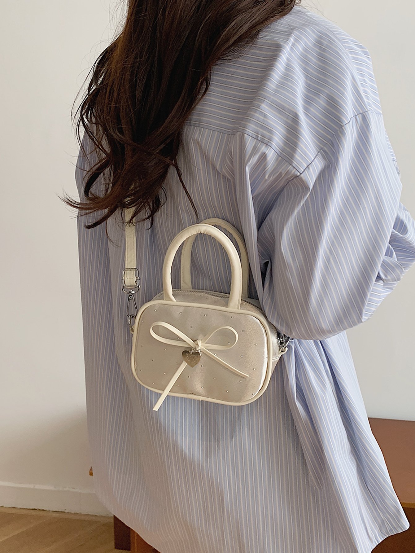 Bow Detail Crossbody Bag with Top Handle