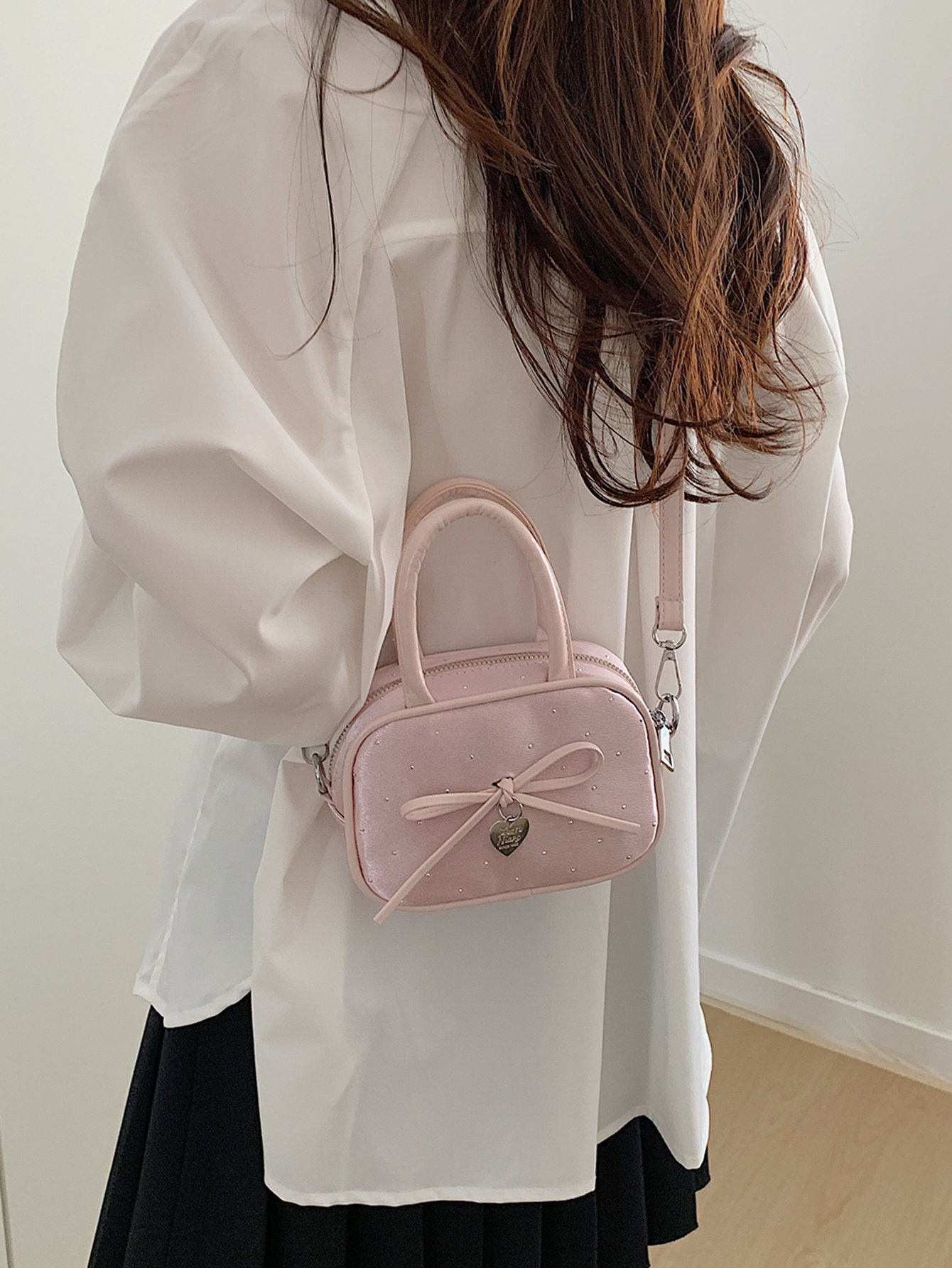 Bow Detail Crossbody Bag with Top Handle