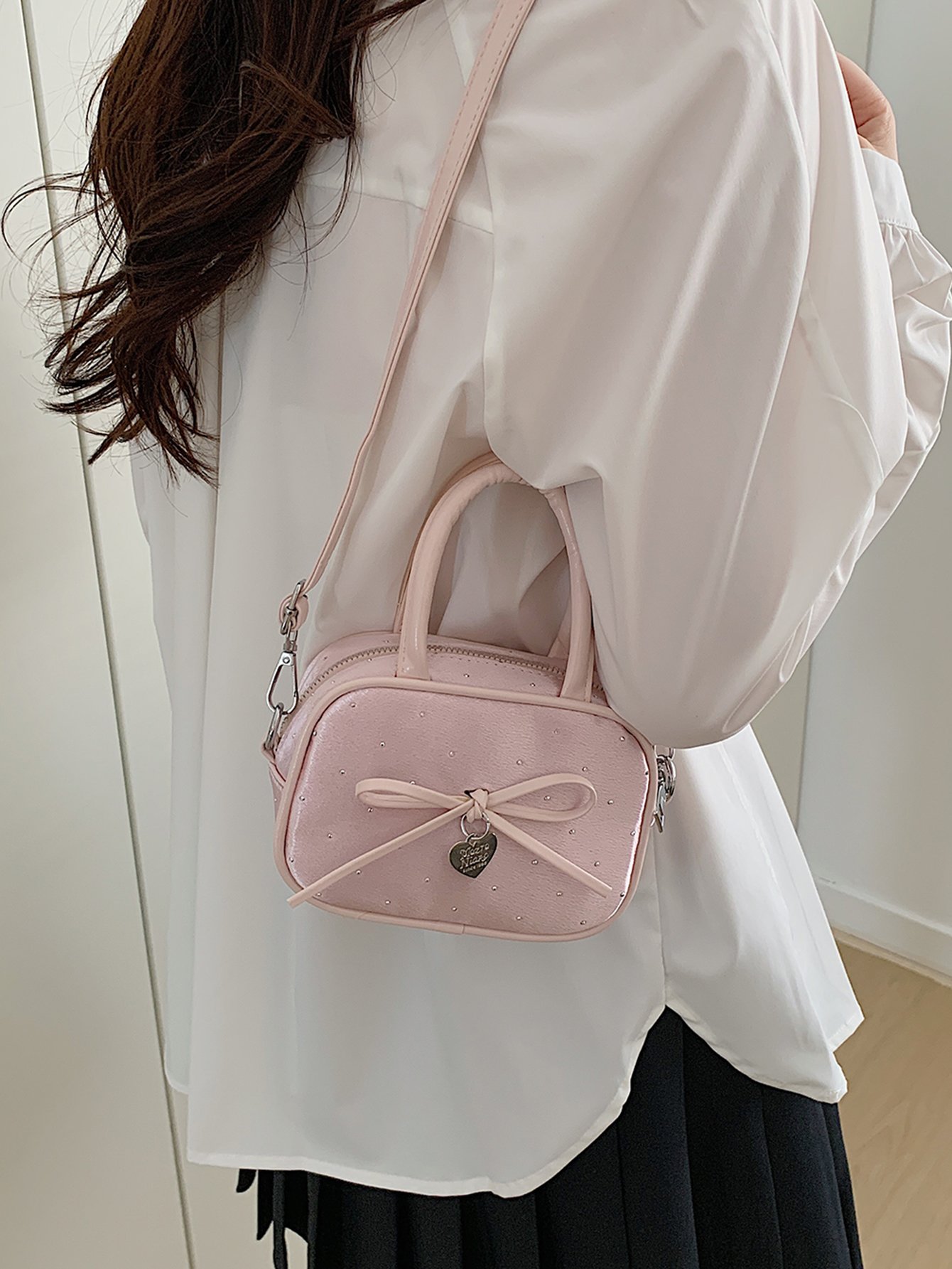 Bow Detail Crossbody Bag with Top Handle