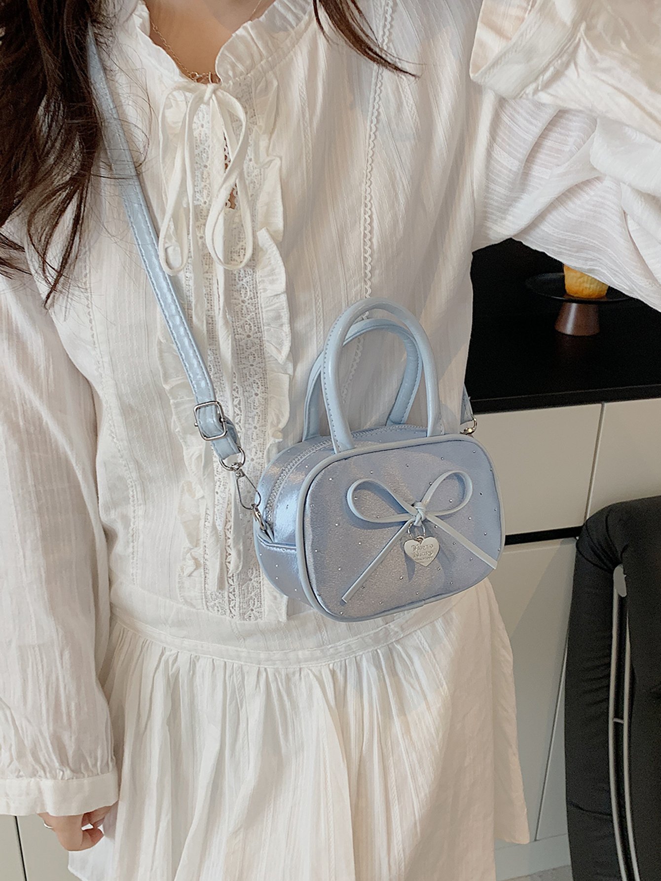 Bow Detail Crossbody Bag with Top Handle