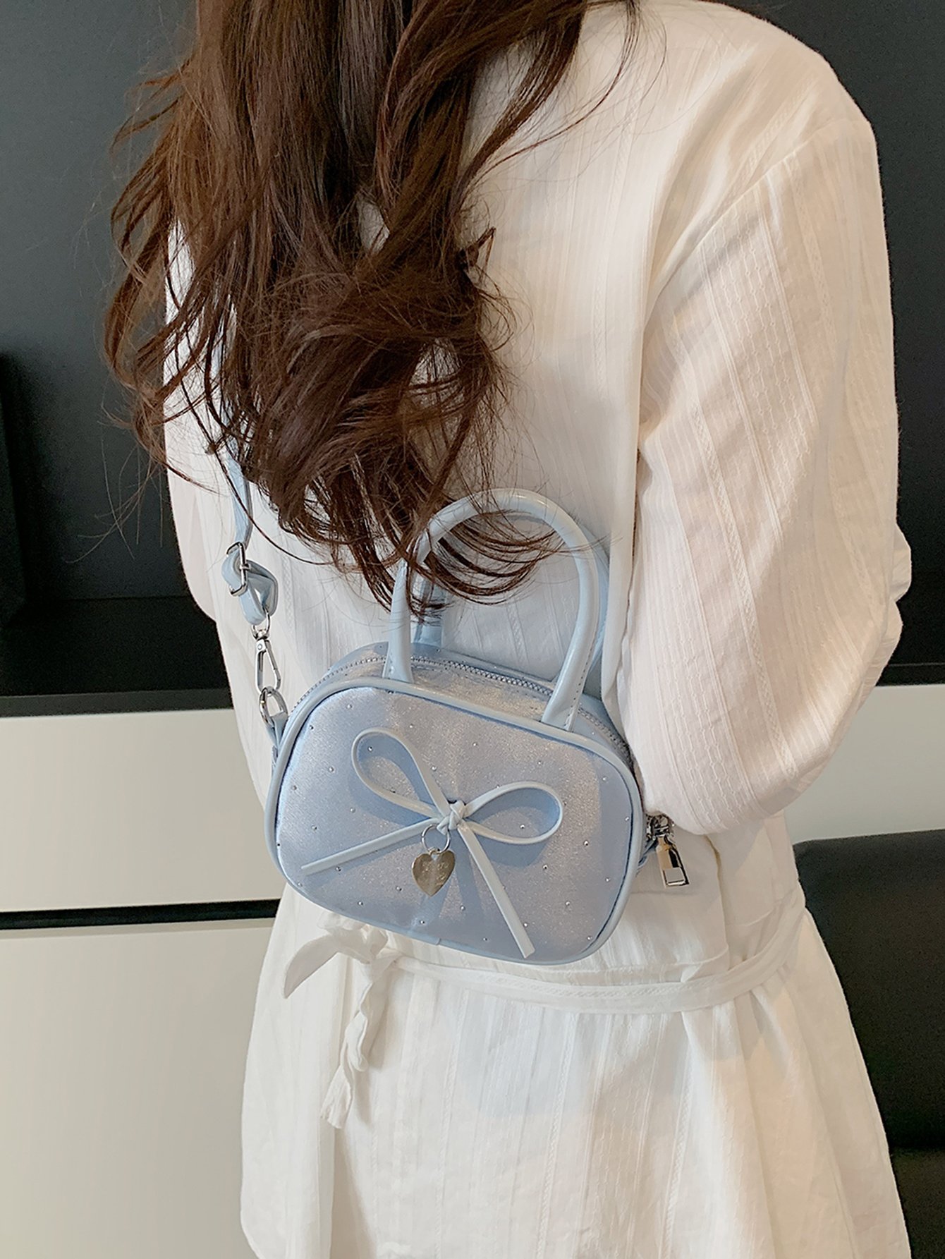Bow Detail Crossbody Bag with Top Handle