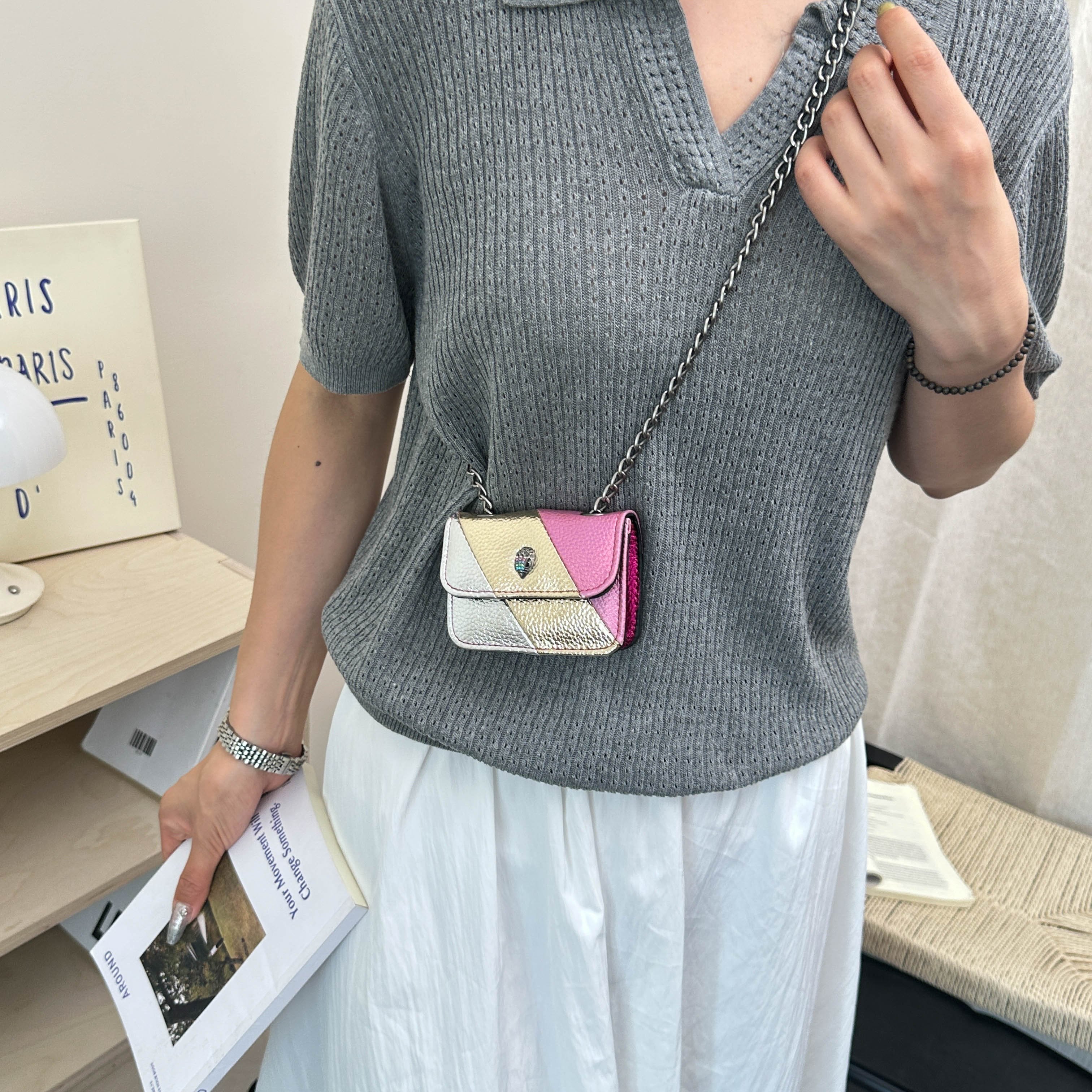 Flap Crossbody Bag with Chain Strap