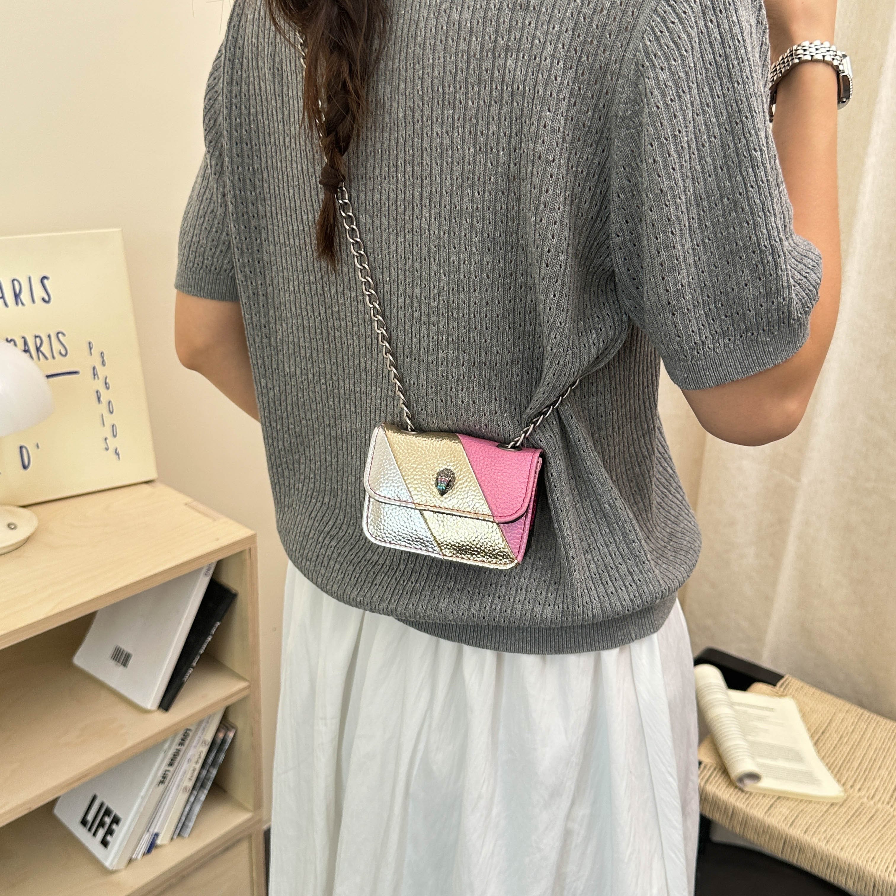 Flap Crossbody Bag with Chain Strap
