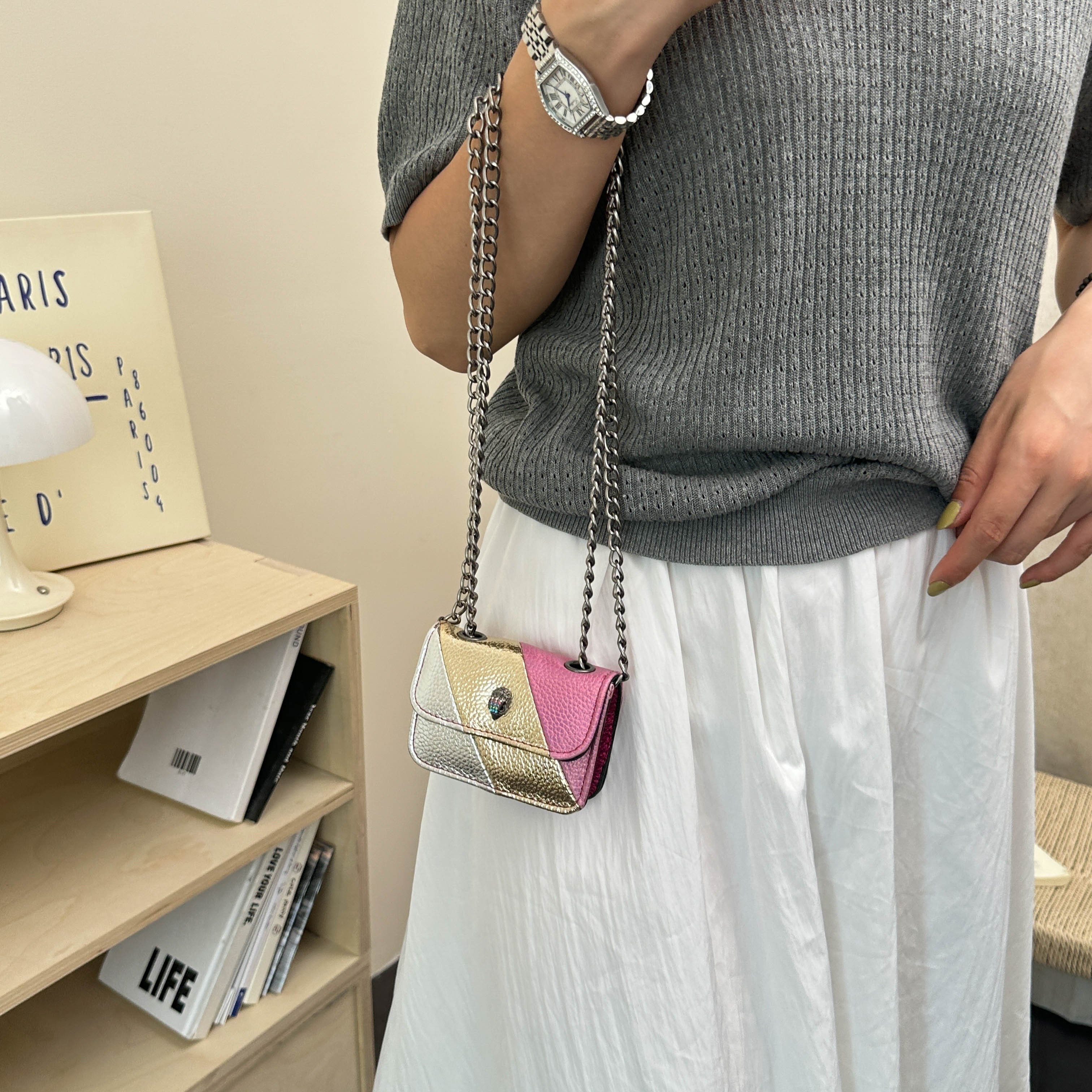 Flap Crossbody Bag with Chain Strap