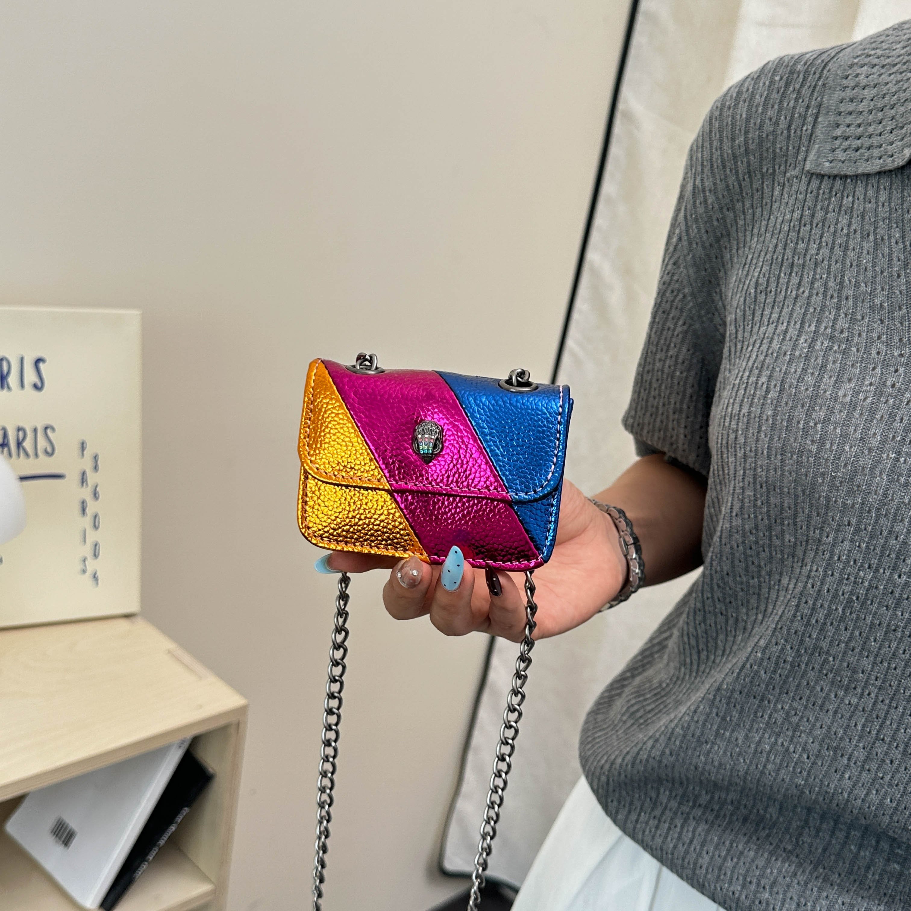 Flap Crossbody Bag with Chain Strap