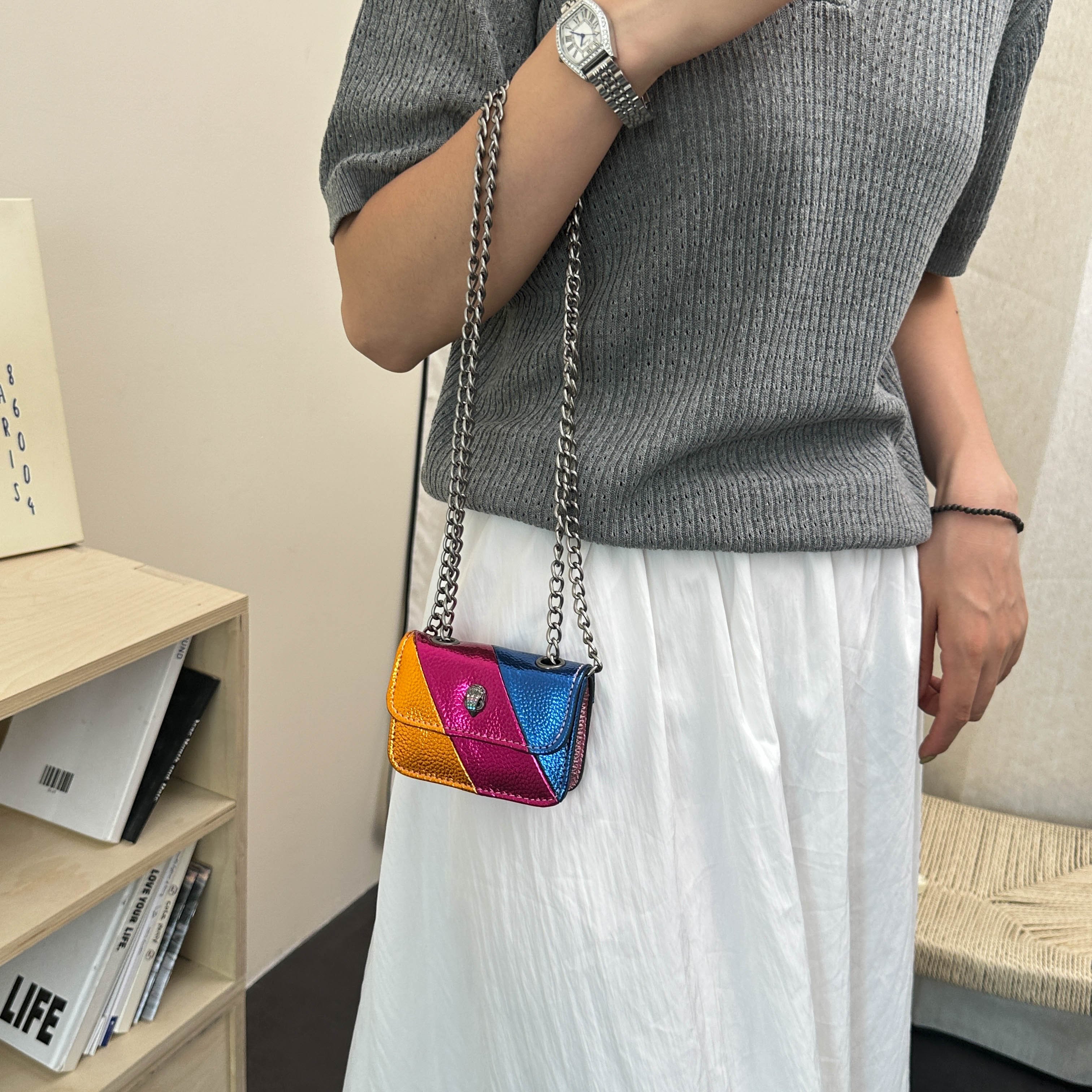 Flap Crossbody Bag with Chain Strap