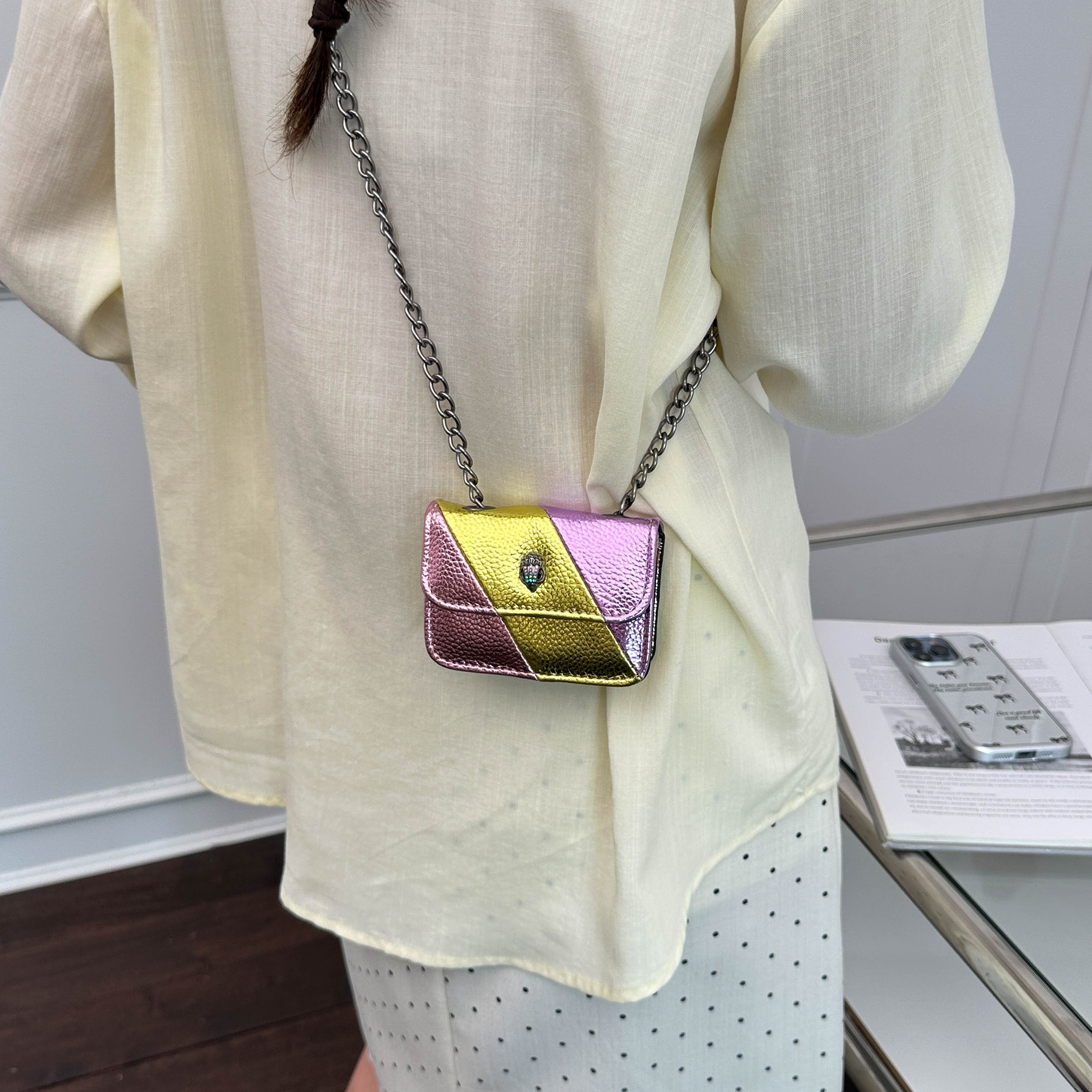 Flap Crossbody Bag with Chain Strap