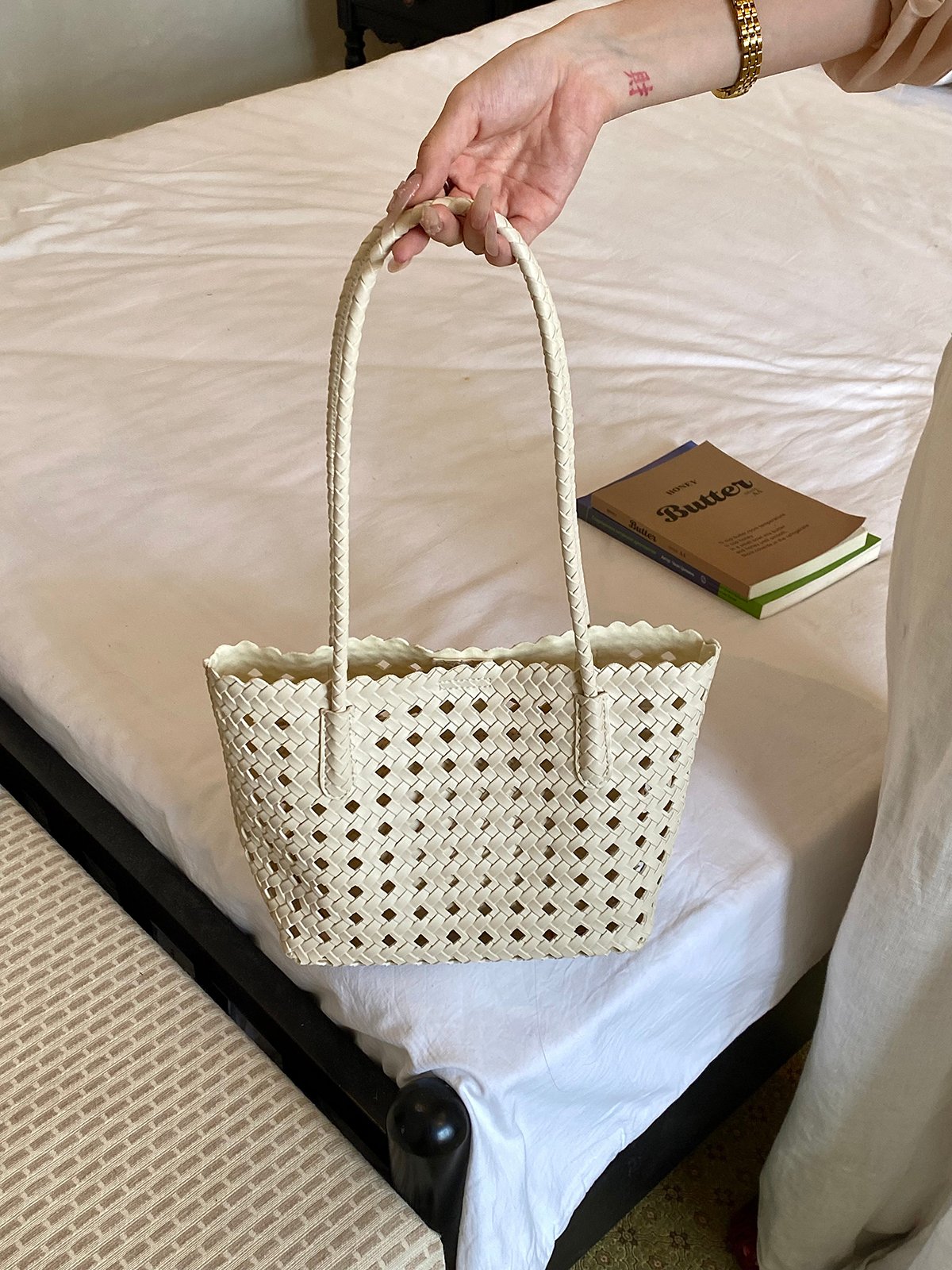Woven Textured Shoulder Bag