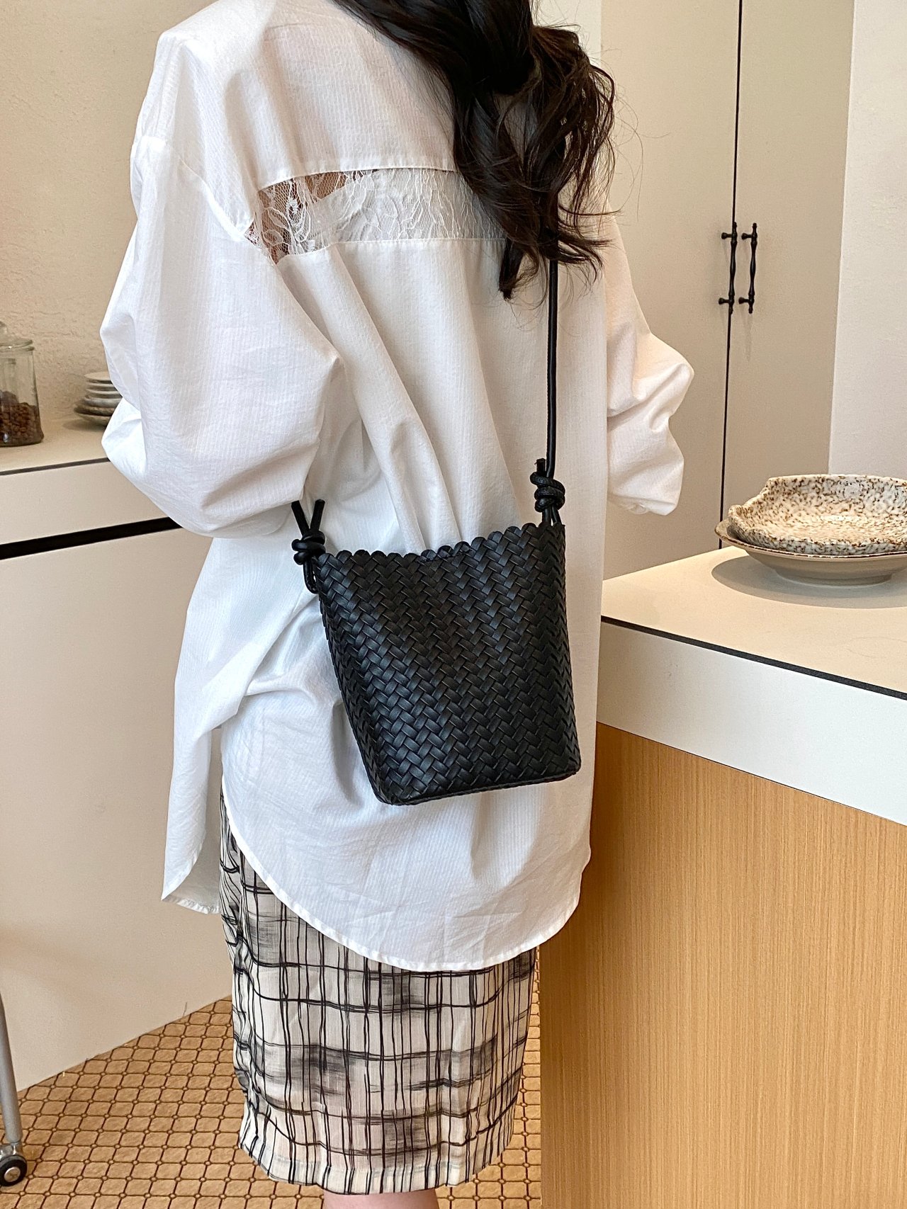 Woven Textured Crossbody Bag