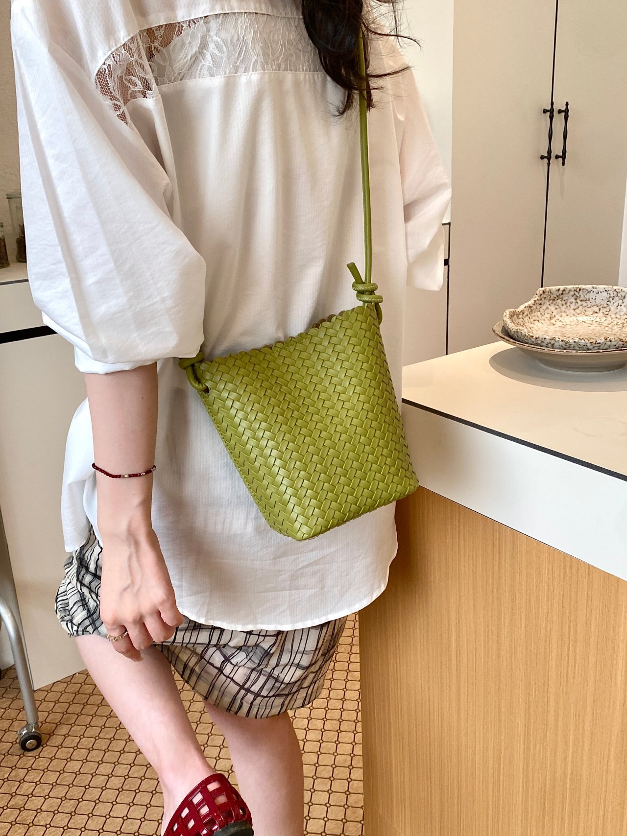 Woven Textured Crossbody Bag