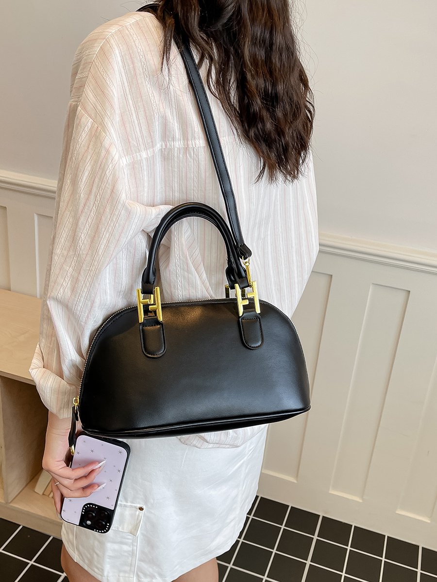Solid Handbag with Charm