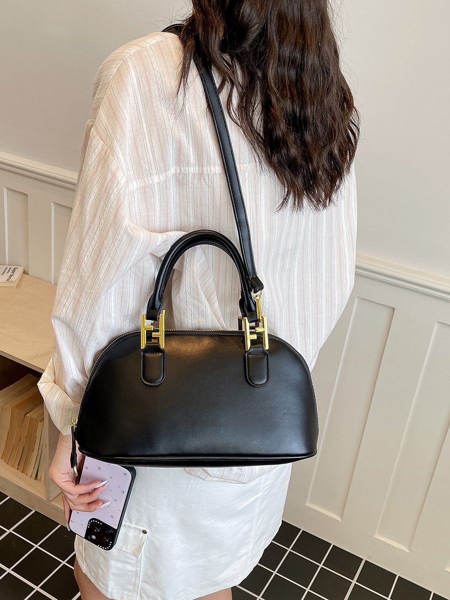 Solid Handbag with Charm