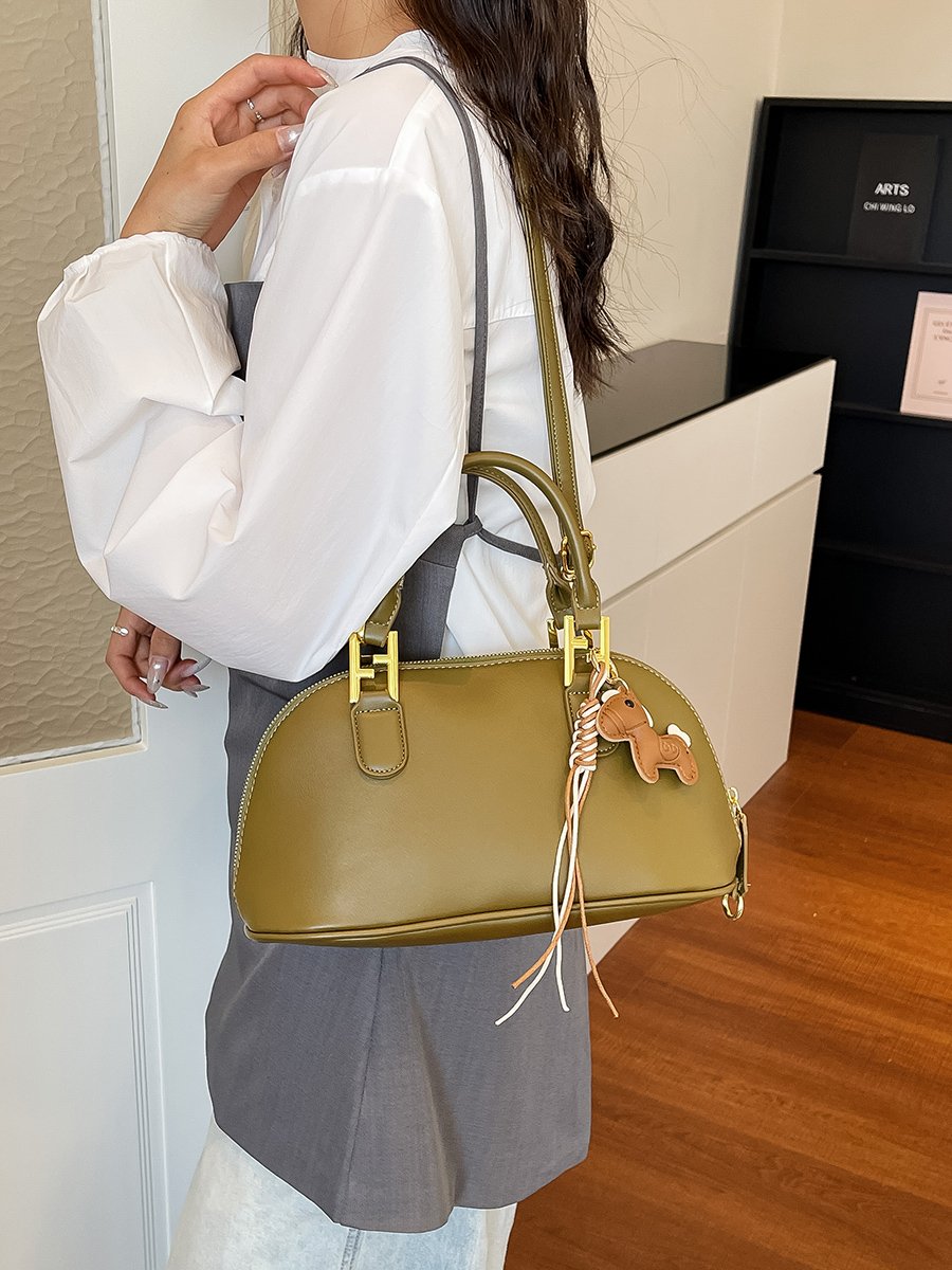 Solid Handbag with Charm