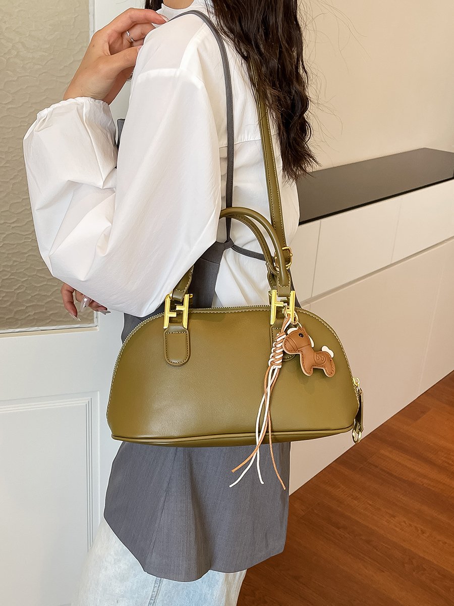 Solid Handbag with Charm