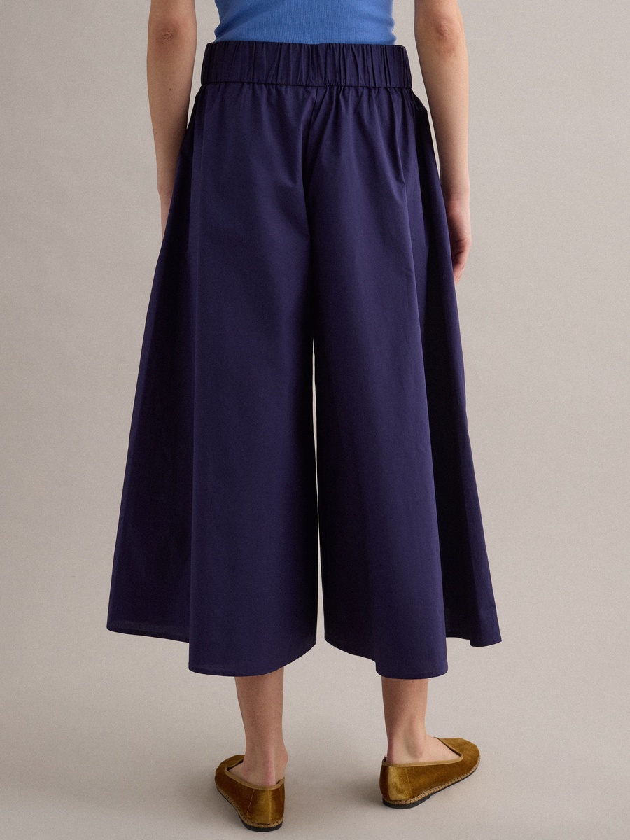 Navy Blue Cotton Palazzo Pants