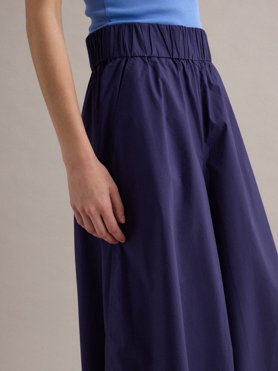 Navy Blue Cotton Palazzo Pants