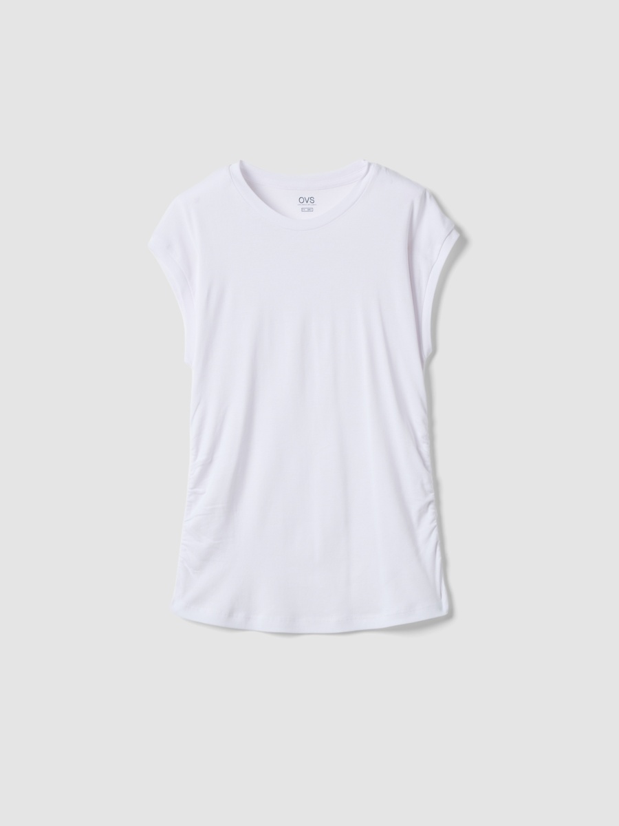 White Cotton Slim Fit Top