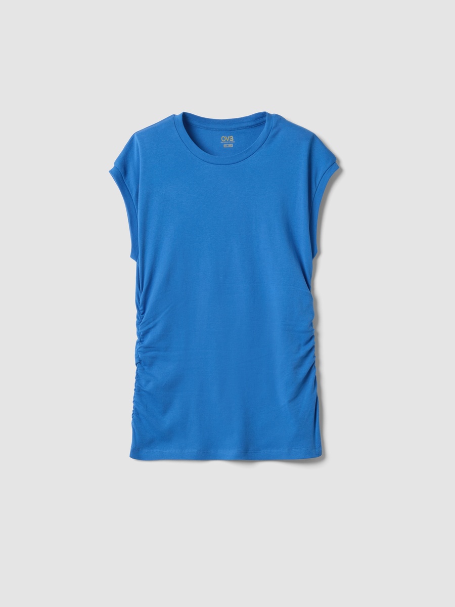 Blue Cotton Slim Fit Top