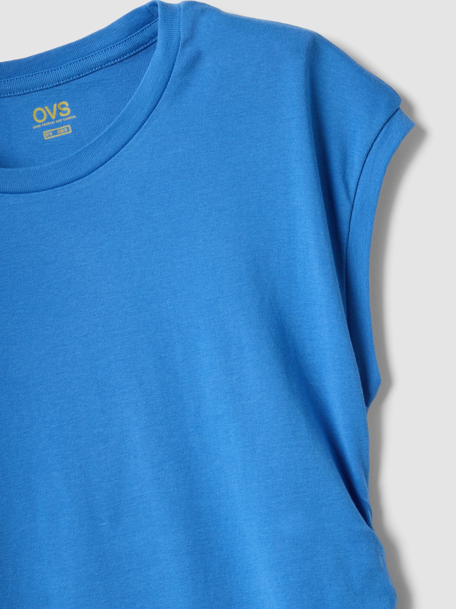 Blue Cotton Slim Fit Top