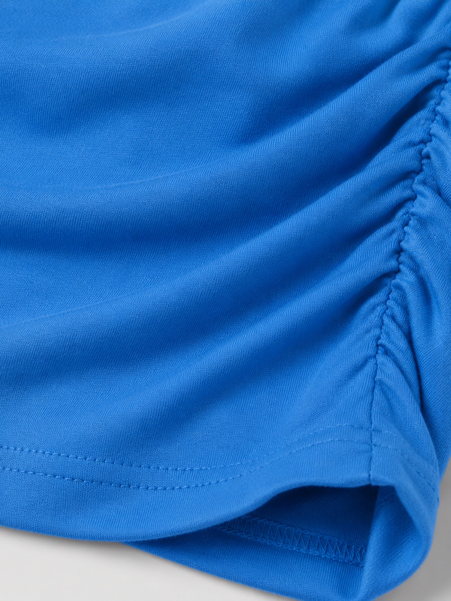 Blue Cotton Slim Fit Top