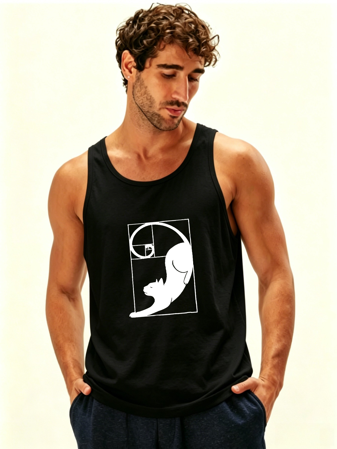 Men Printed Lightweight Tank Top