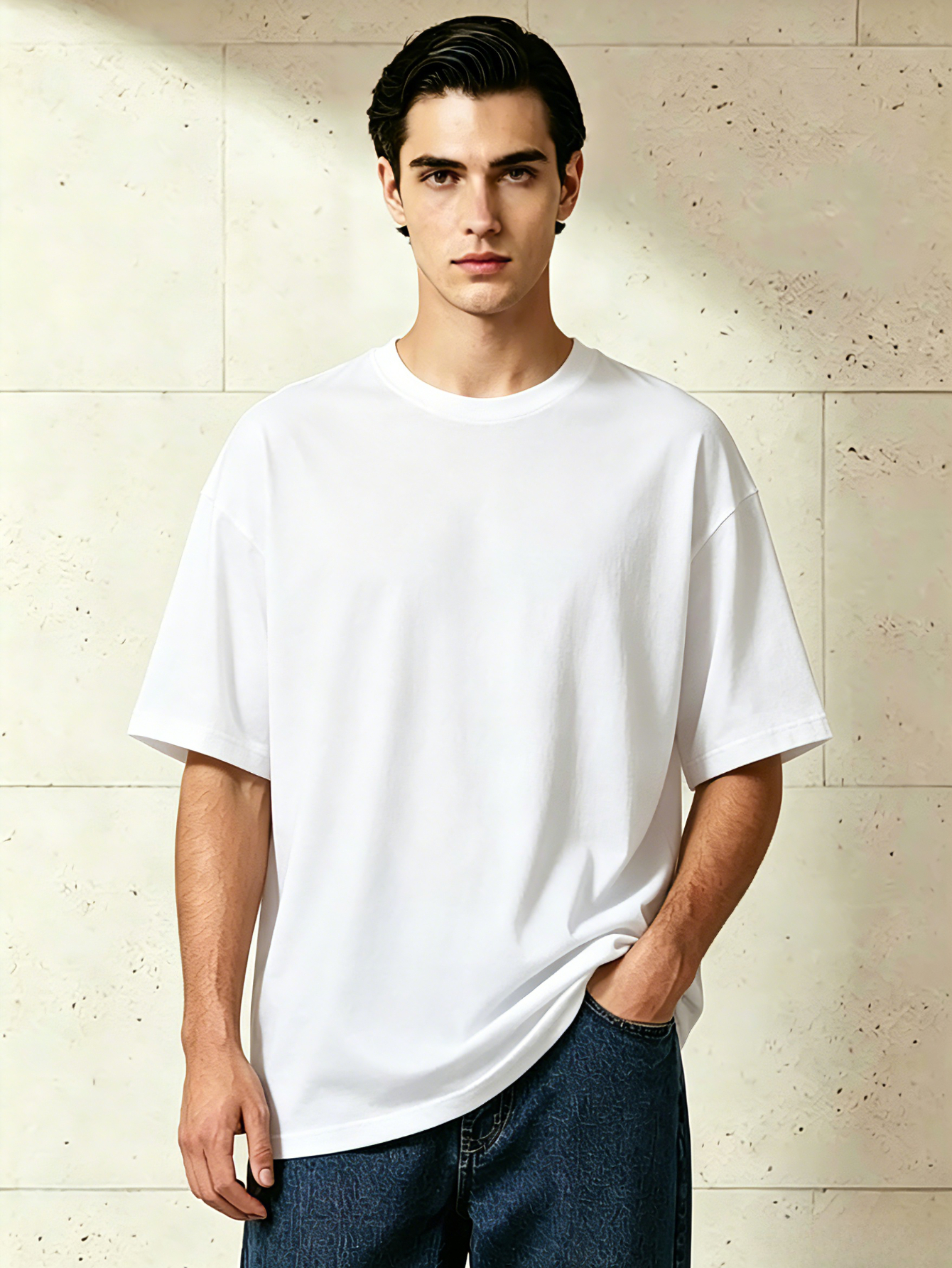 Men Solid Relaxed Fit T-Shirt