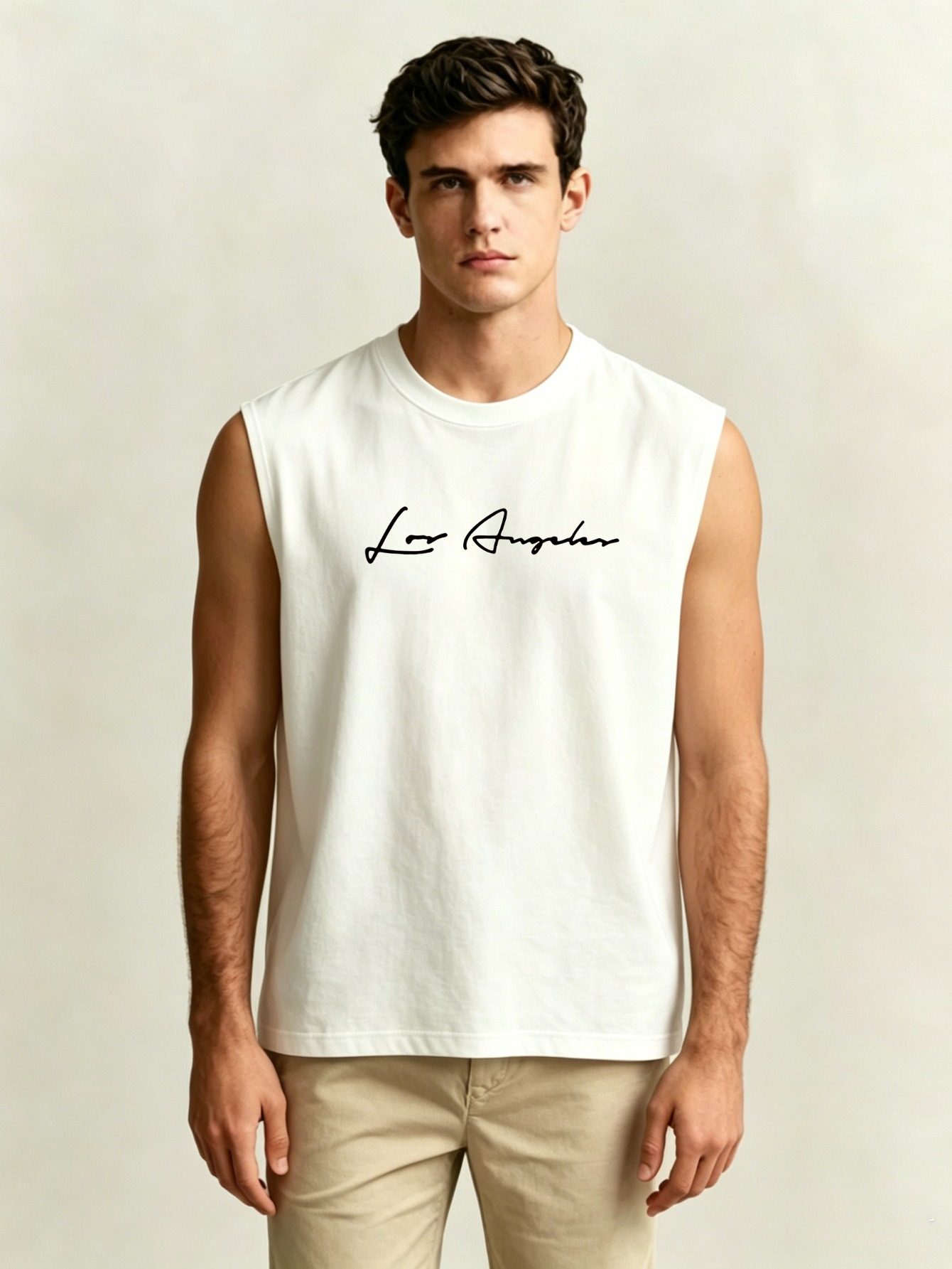 Men Text Print Lightweight Tank Top