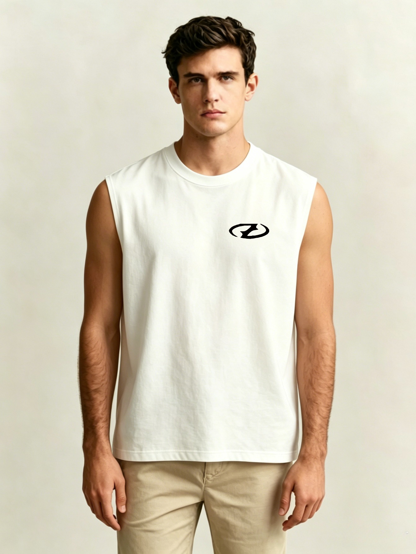 Men Minimal Print Lightweight Tank Top