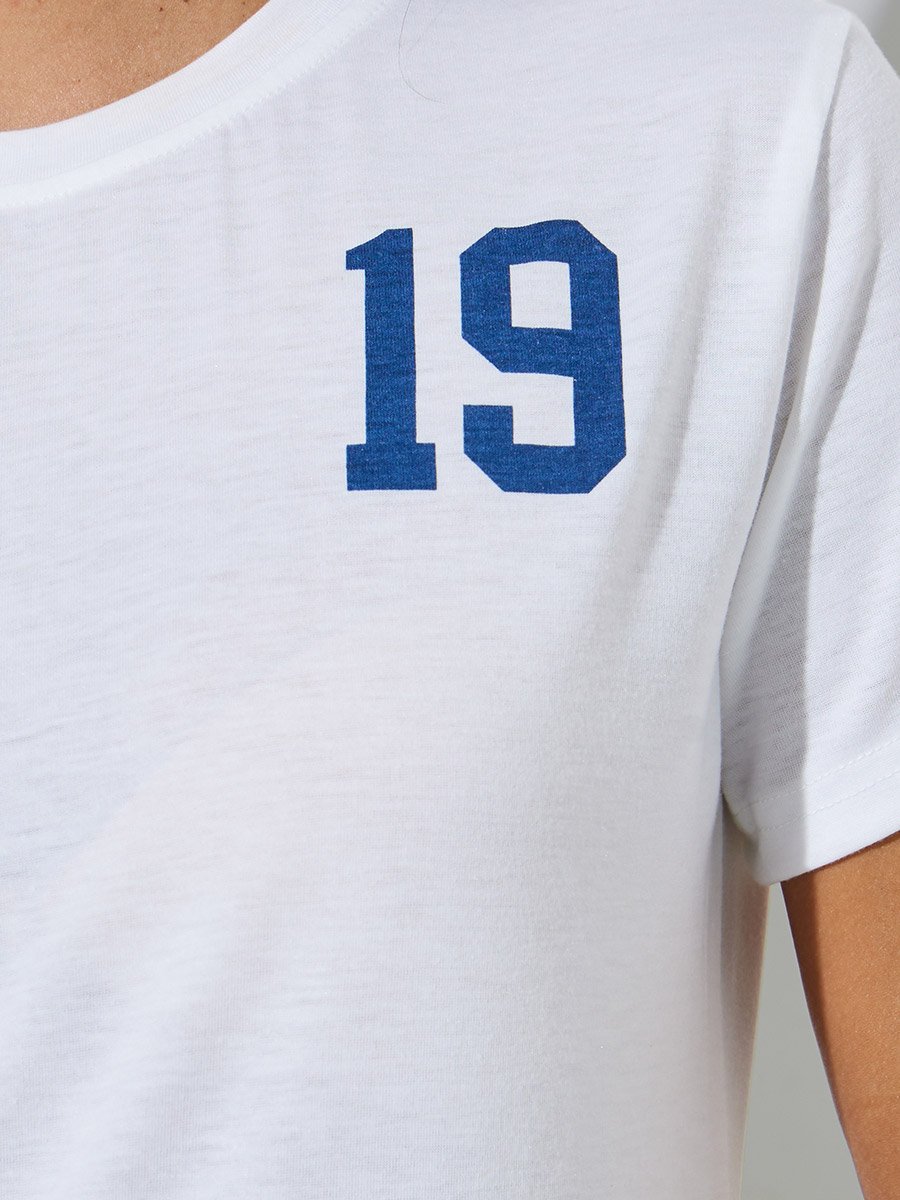 White Graphic Print Short Sleeves T-Shirt