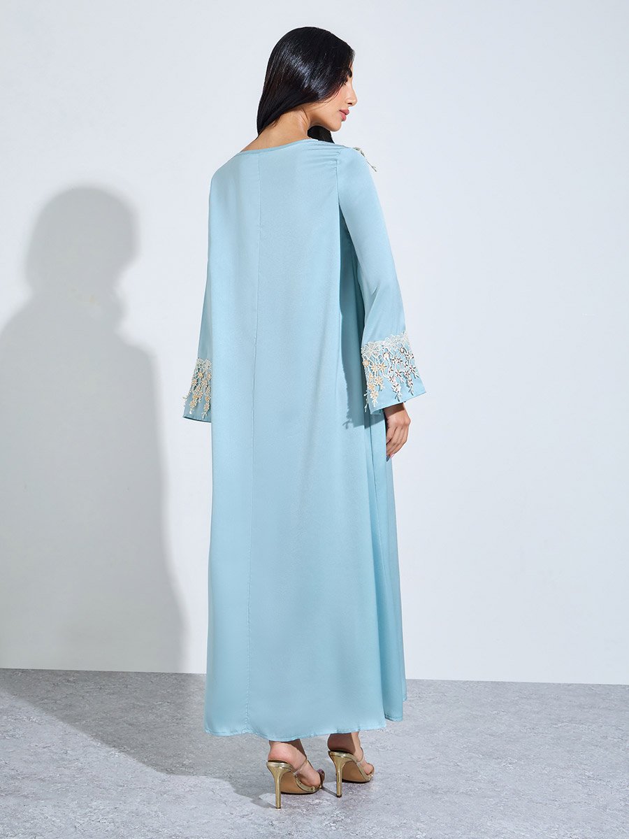 Blue Lace Patchwork A-Line Jalabiya