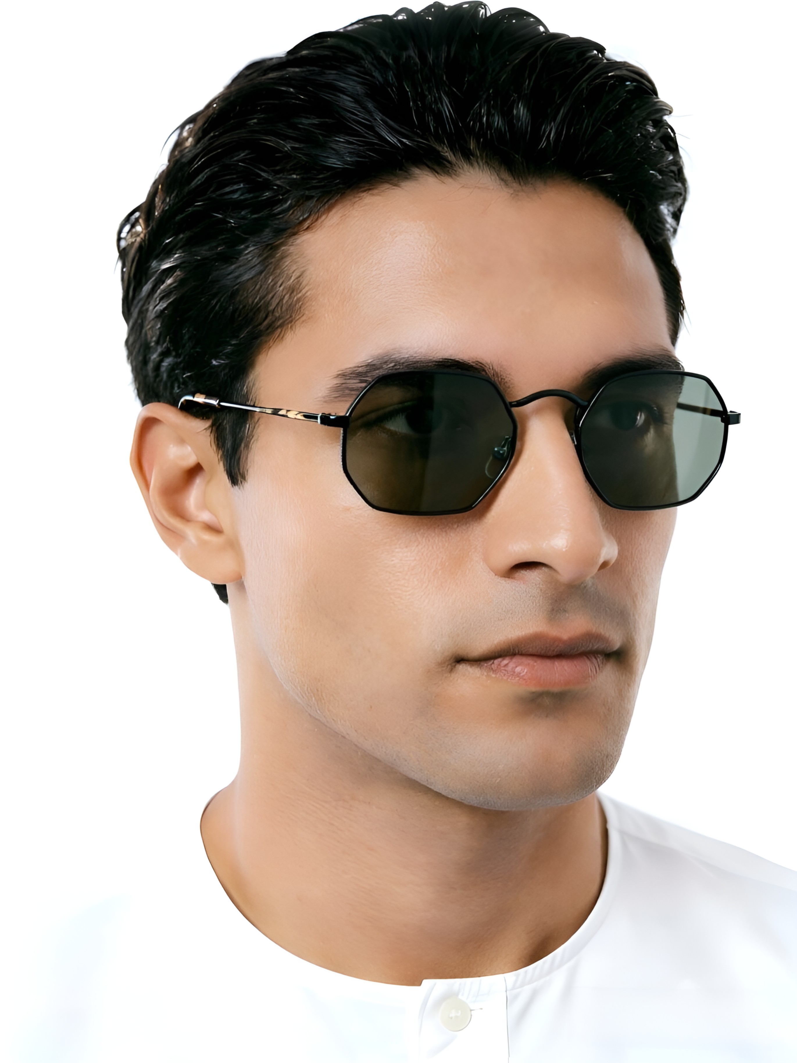 Black Round Hexagonal Sunglasses