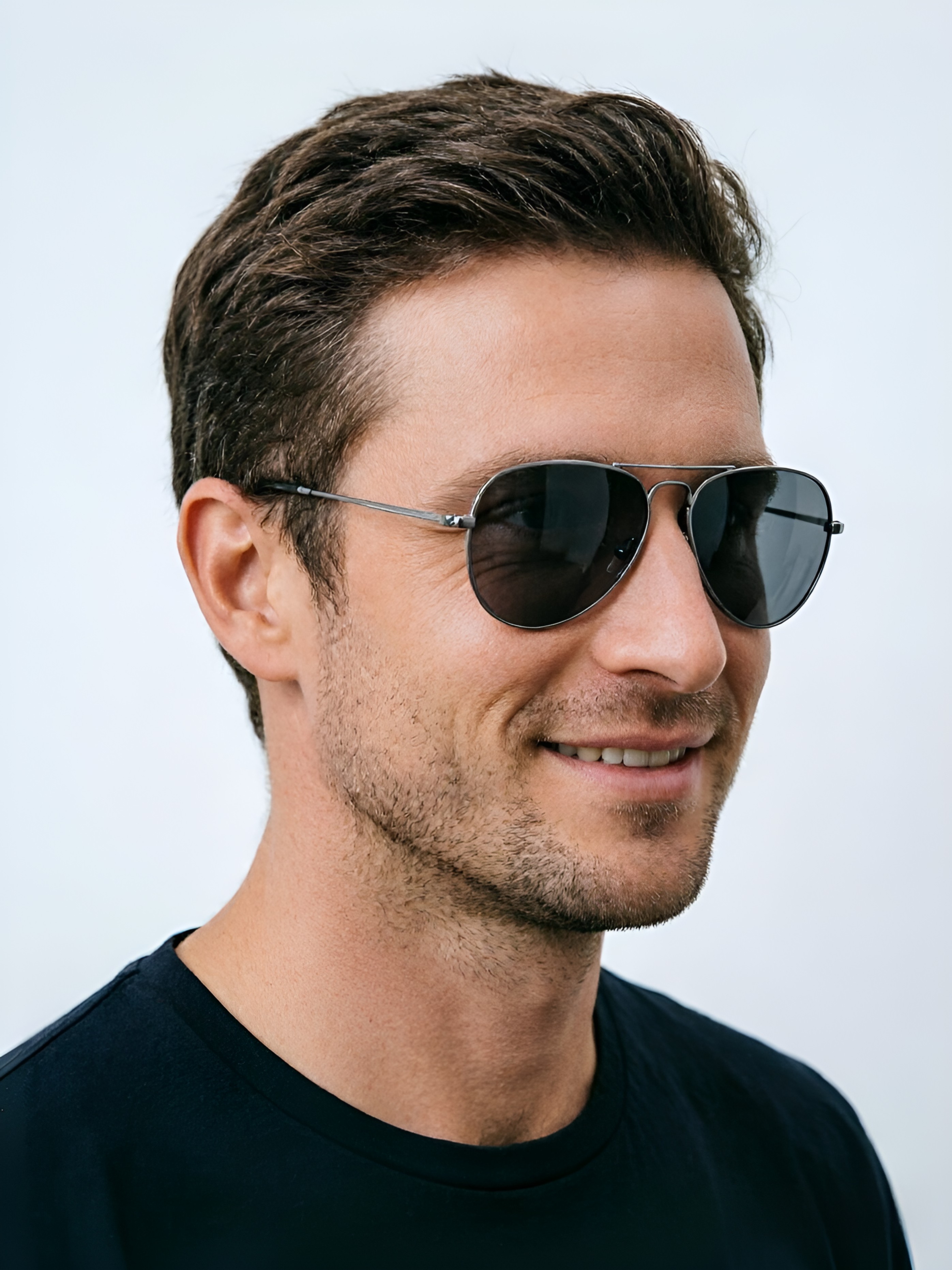 Men Black Aviator Sunglasses