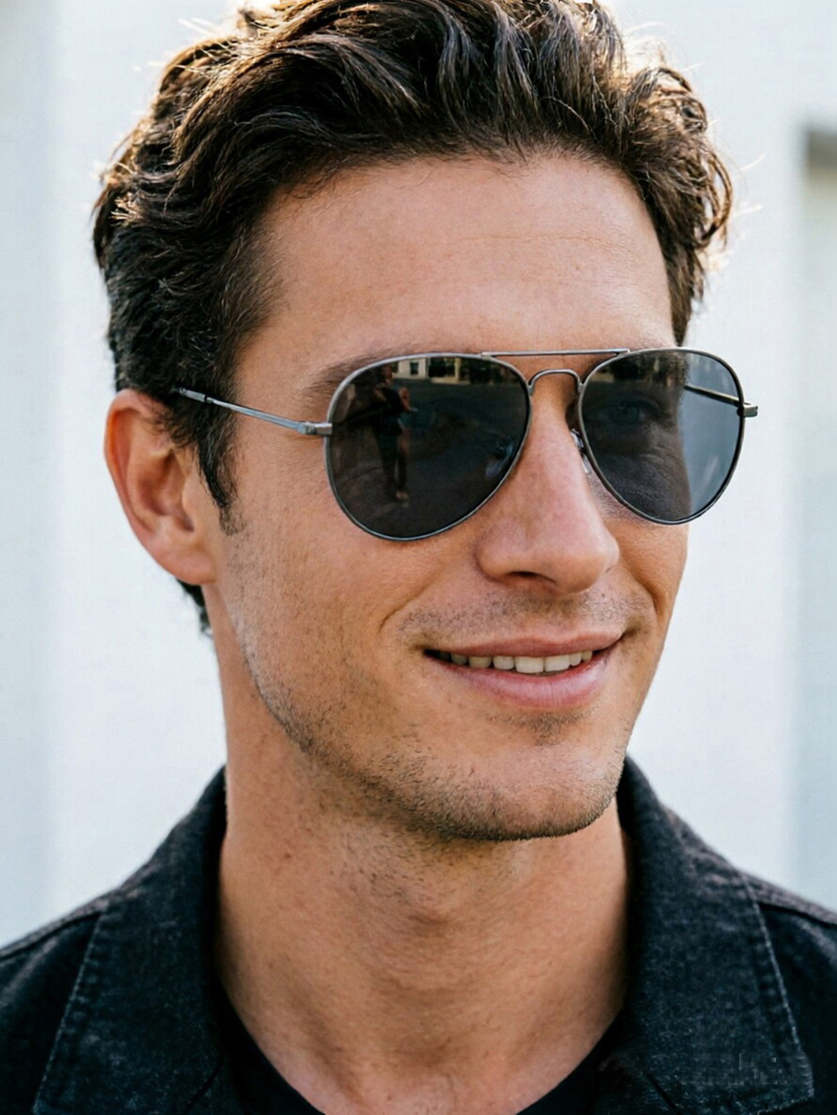 Men Black Aviator Sunglasses