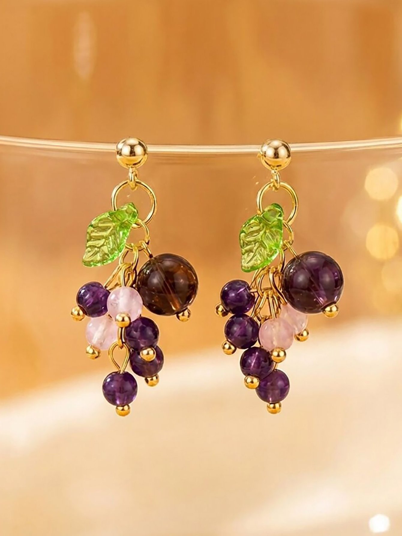 Grape Cluster Stud Earrings