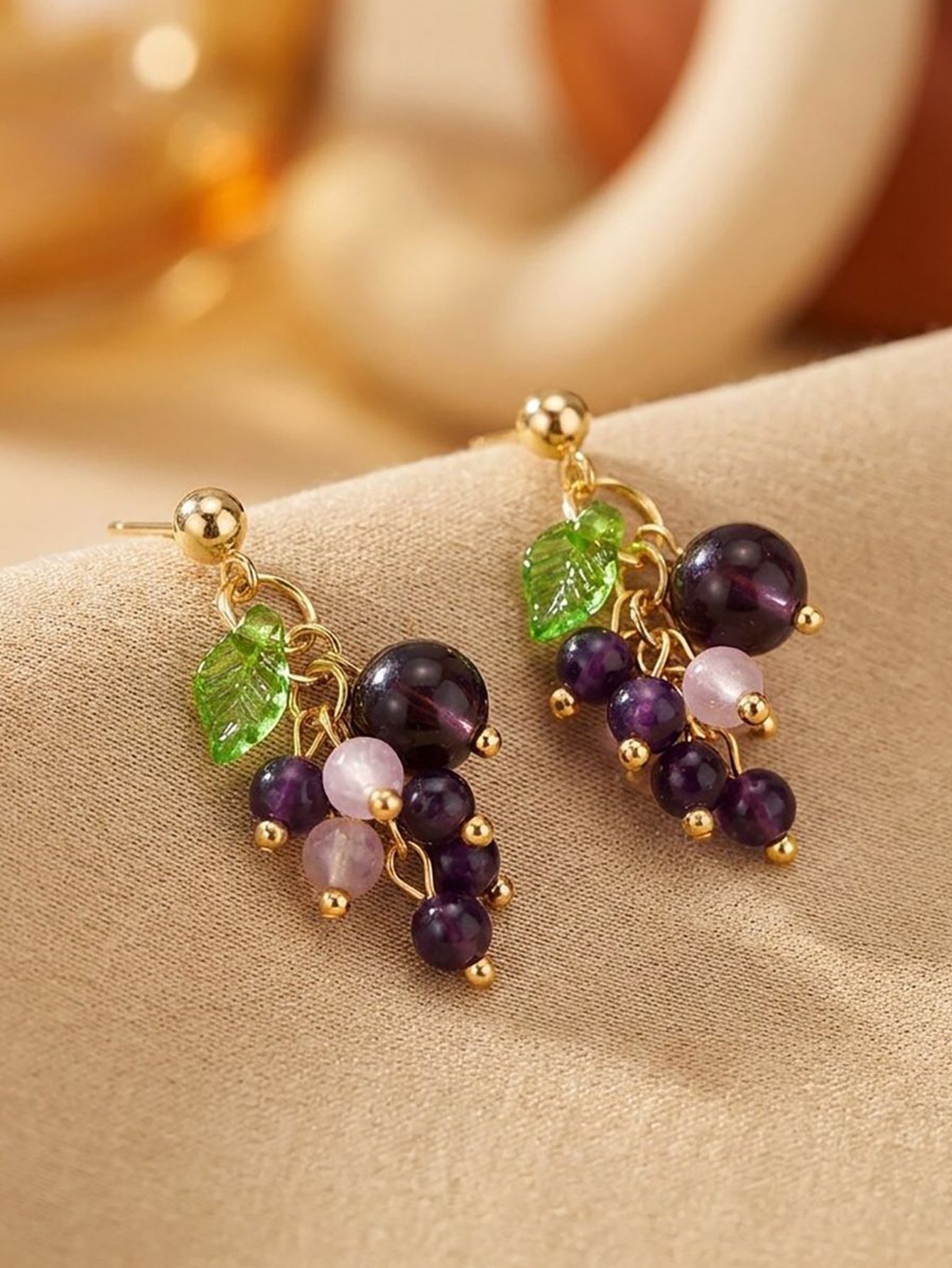 Grape Cluster Stud Earrings