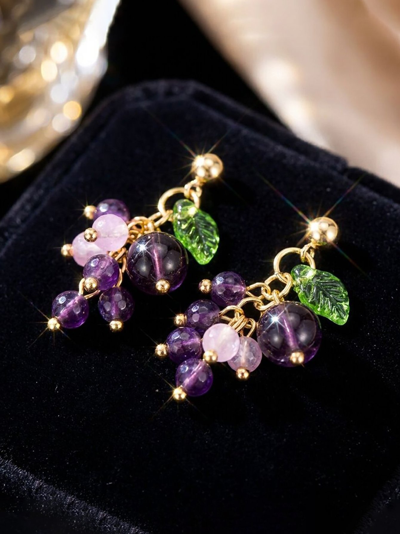 Grape Cluster Stud Earrings