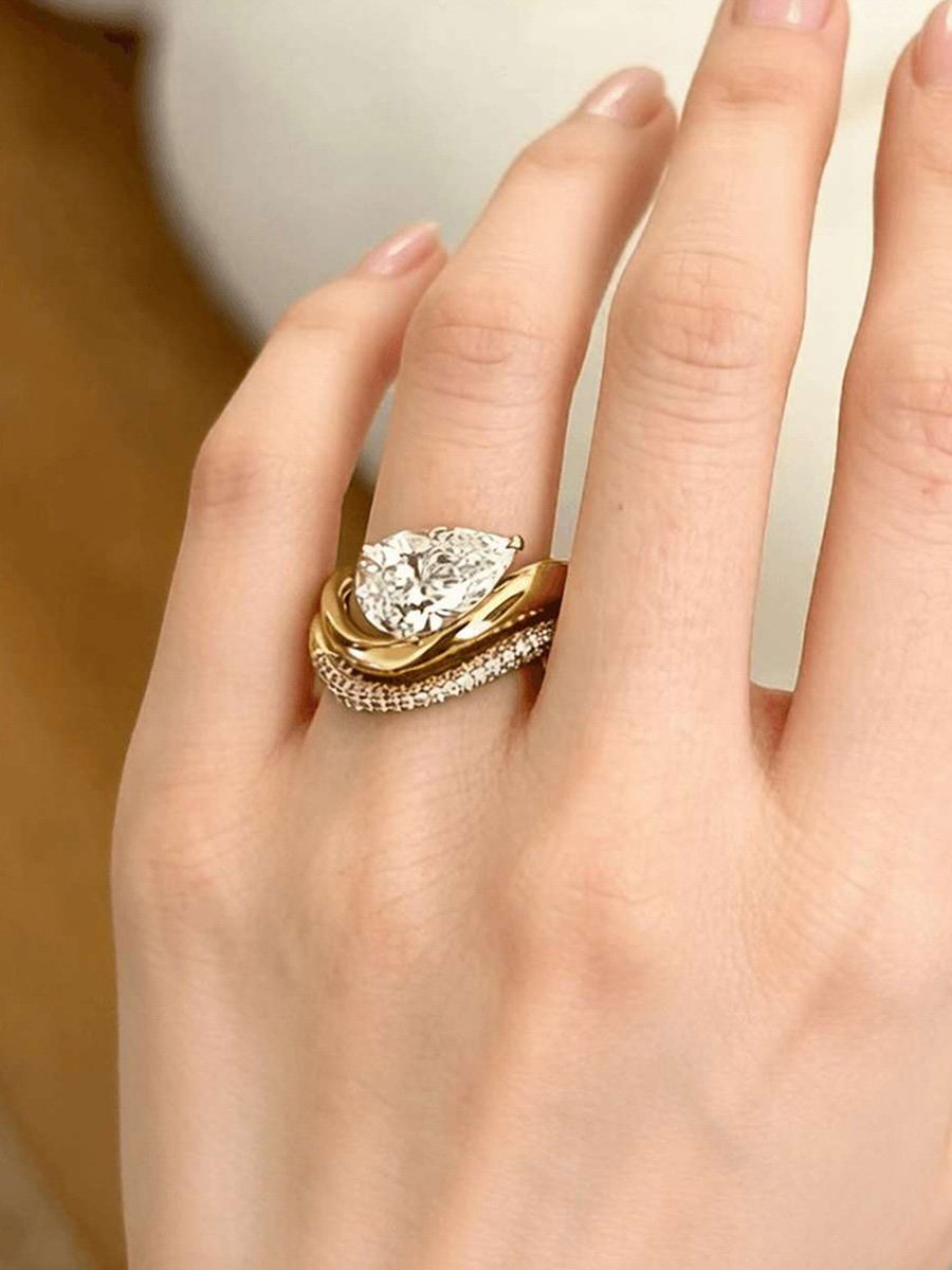 Set of 2 - Embellished Rings