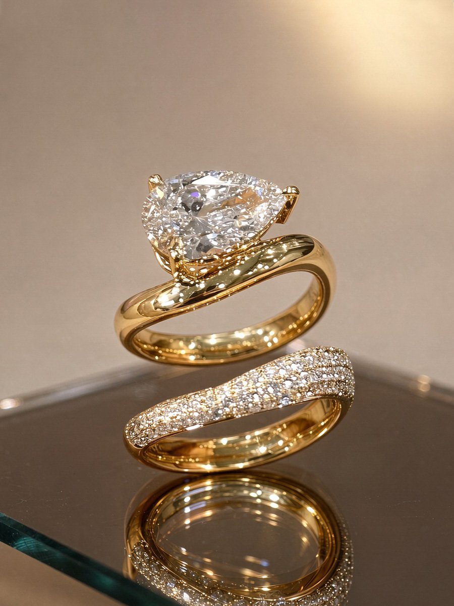 Set of 2 - Embellished Rings