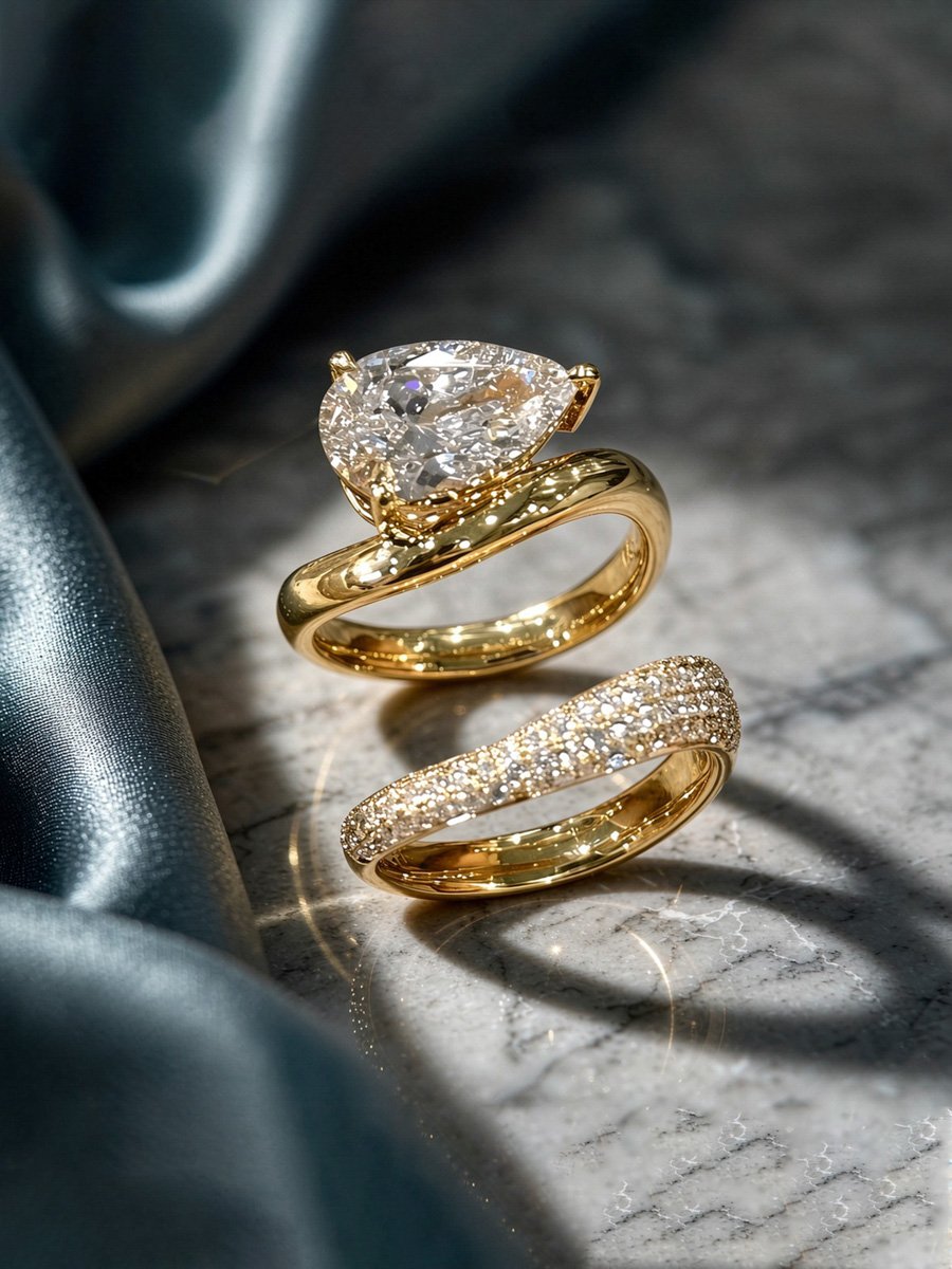 Set of 2 - Embellished Rings