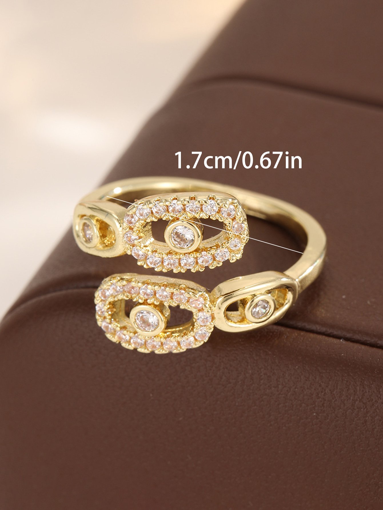 Gold Pave Crystal Casual Ring