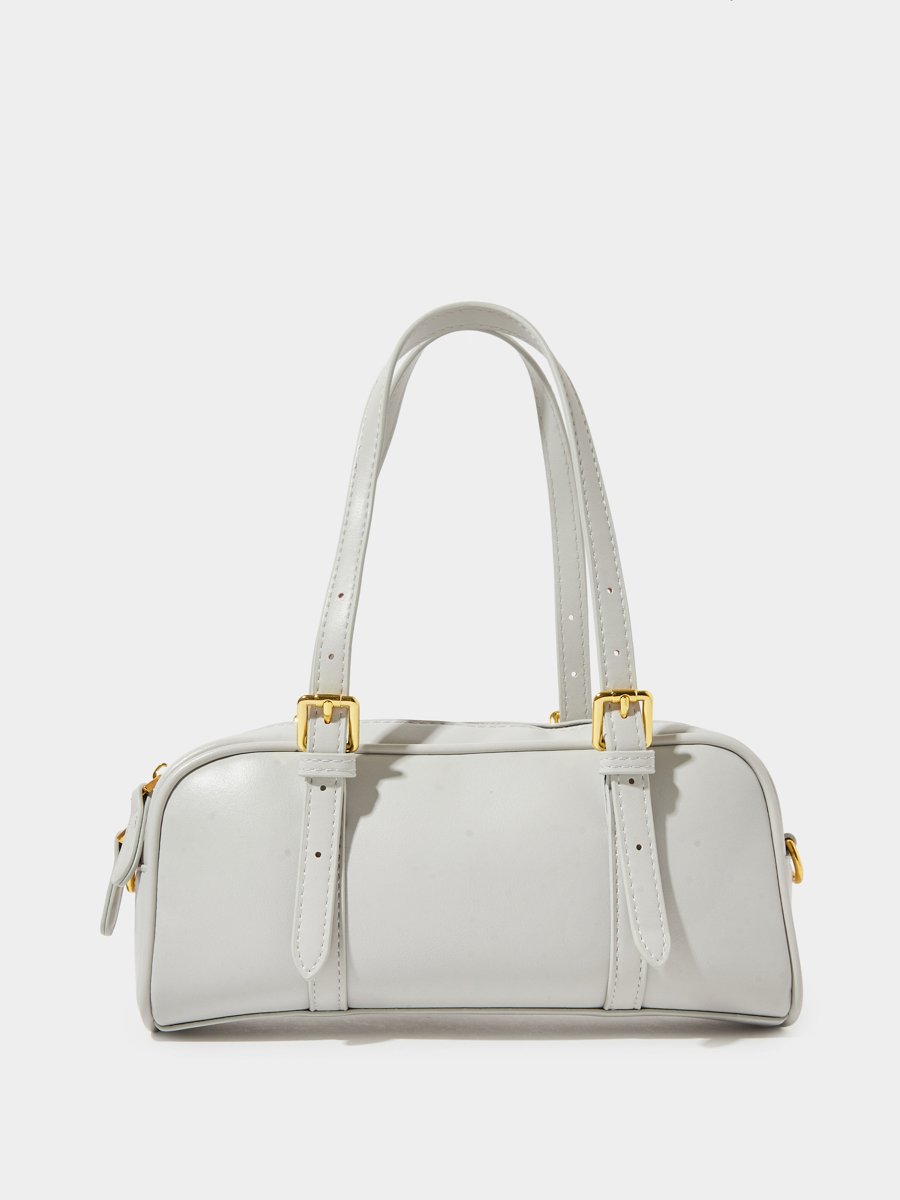 Grey Handbag with Gold Hardware