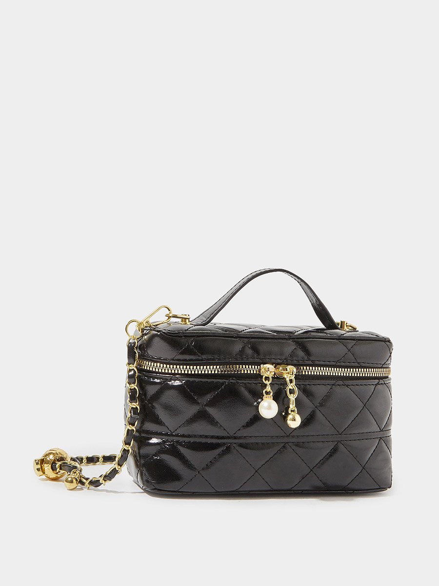 Black Quilted Crossbody Bag